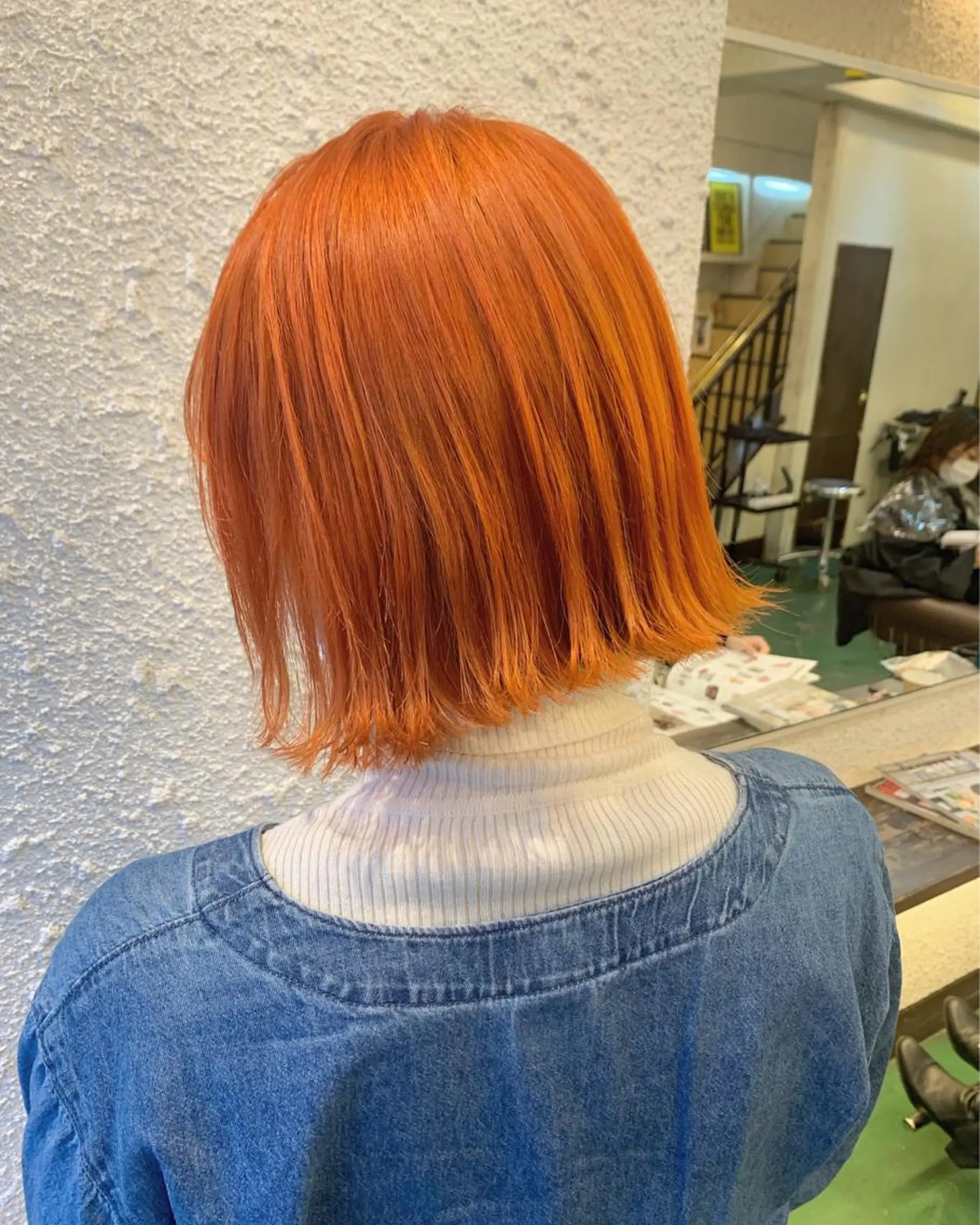 ミディアム ヘアカラー トリートメント ブリーチ/ウルフ ハッシュカット/石山のヘアスタイル