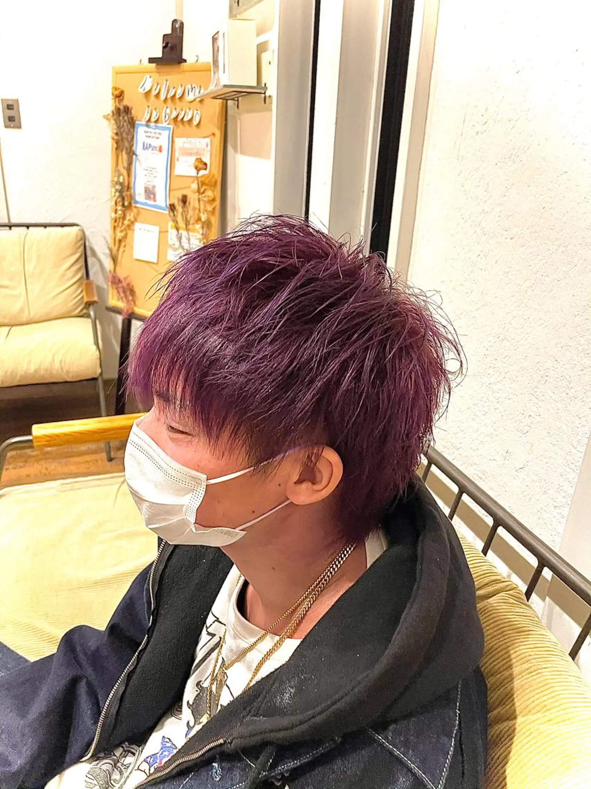 カラー メンズパーマ/ダウン パーマ/十文字玲音のヘアスタイル