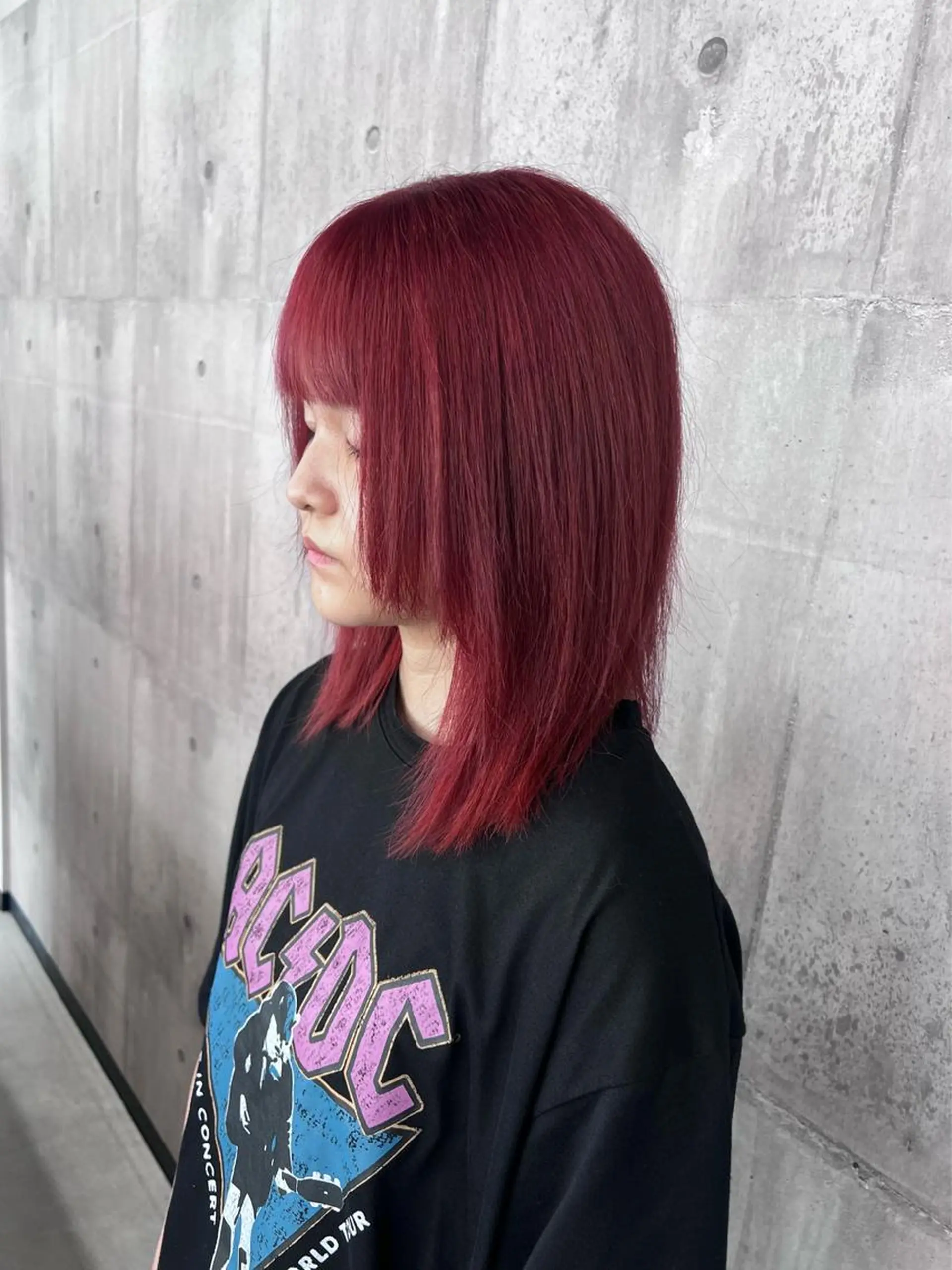 カラー レッドカラー _WHITE浜松店 もえかのヘアスタイル