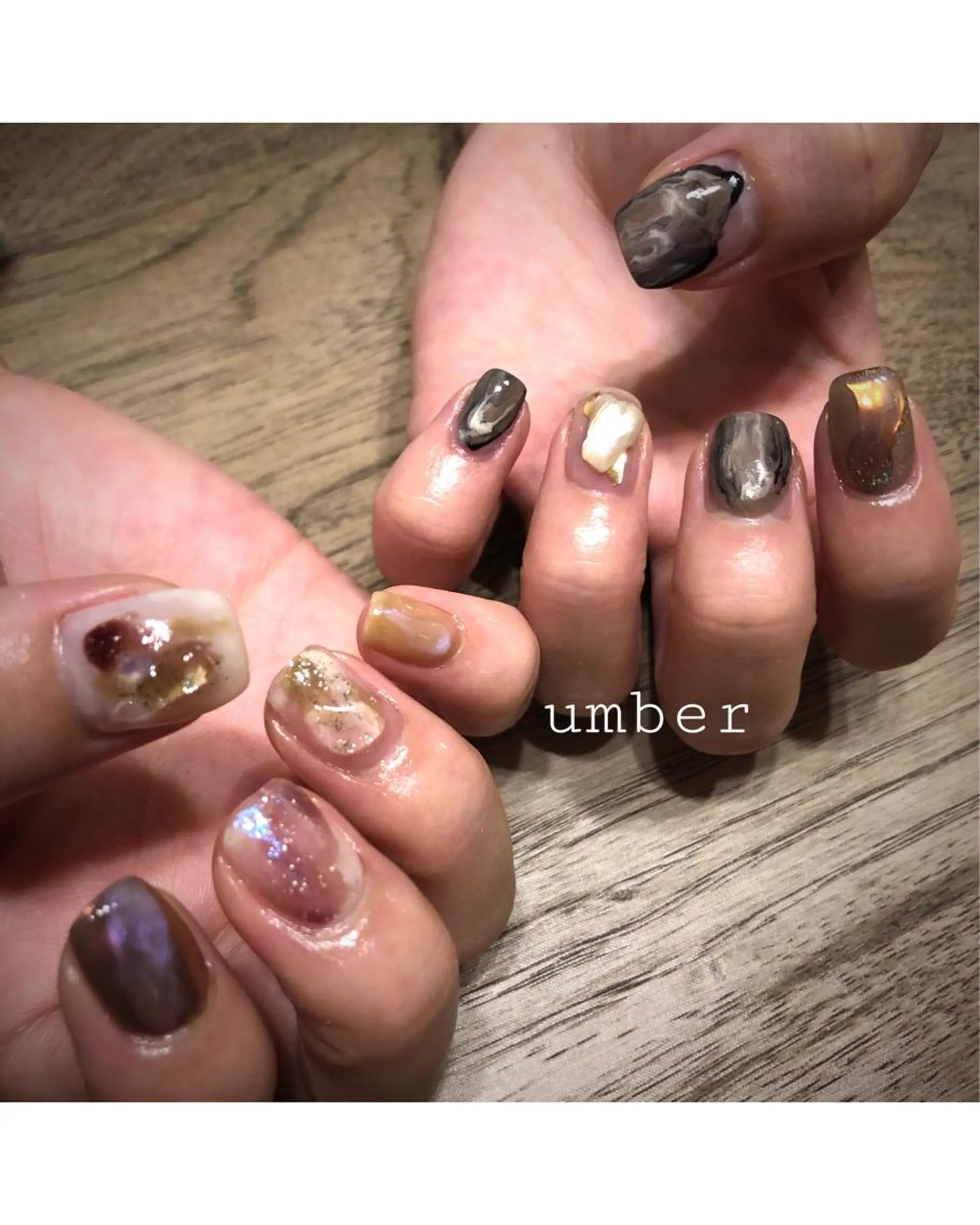 ネイル ハンドネイル umber 三茶1分のネイルデザイン