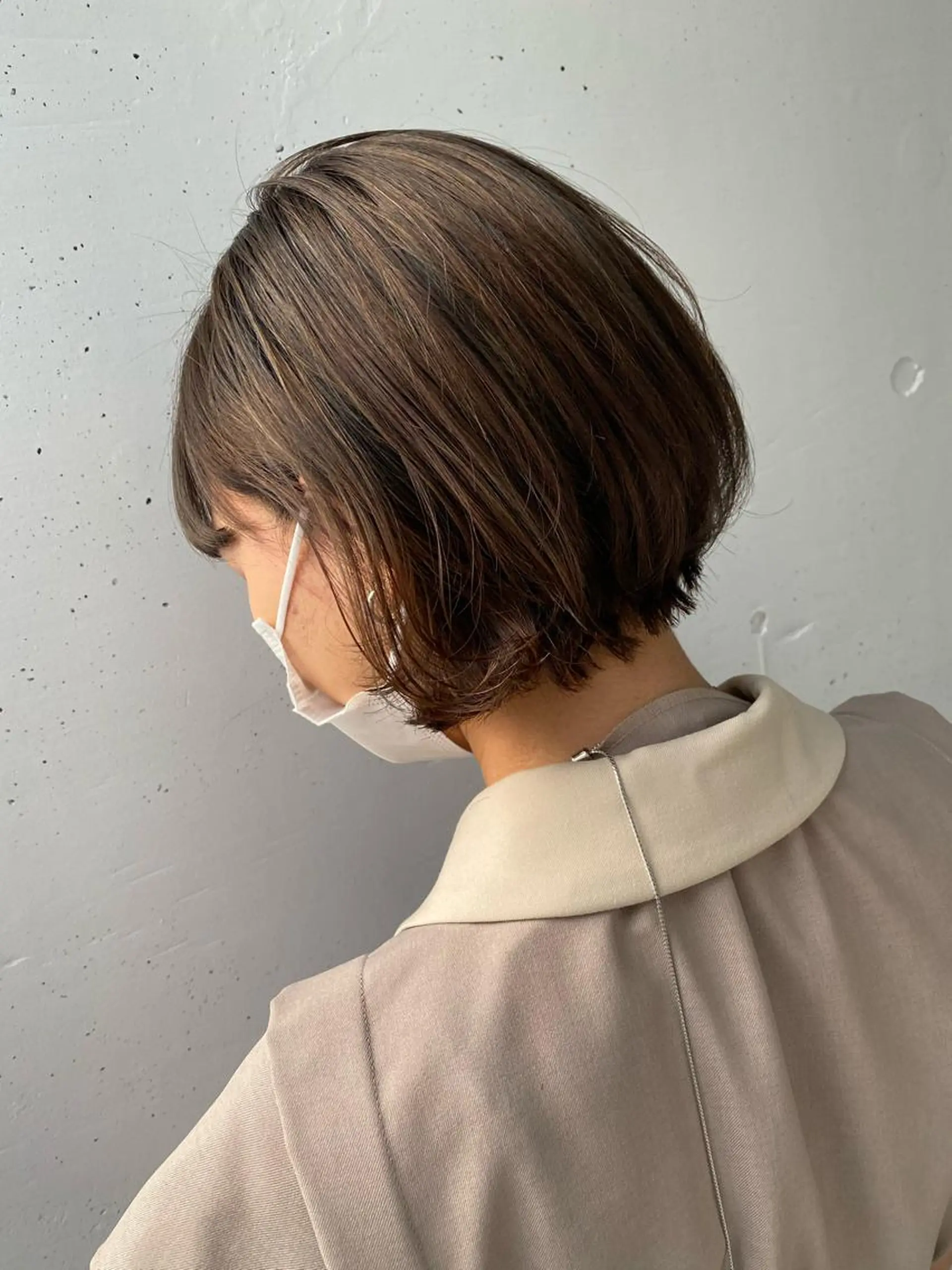 ショート カラー グレージュ ハイライトカラー ネイビーカラー 外国人風カラー ハイライト 髪質改善/レイヤー ストウシンゴのヘアスタイル