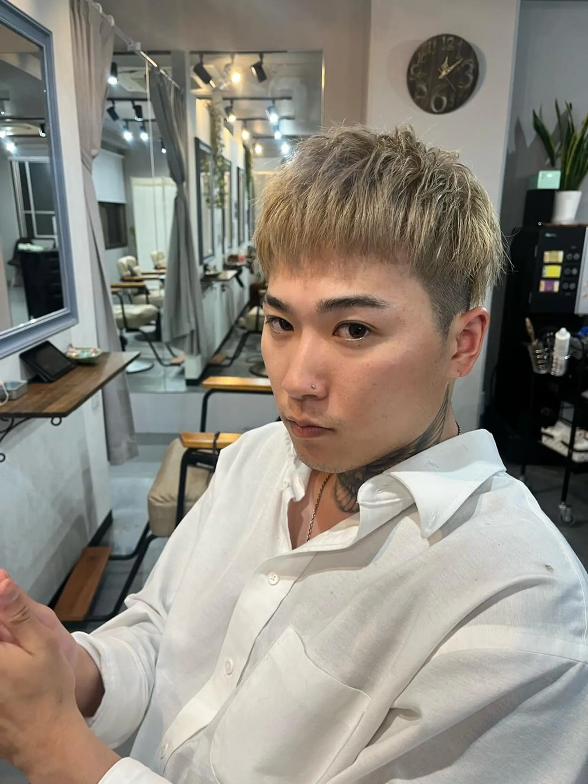 メンズ ヘアカラー トリートメント Sherry大国町所属・Sherry大国町 HIKARUのヘアスタイル