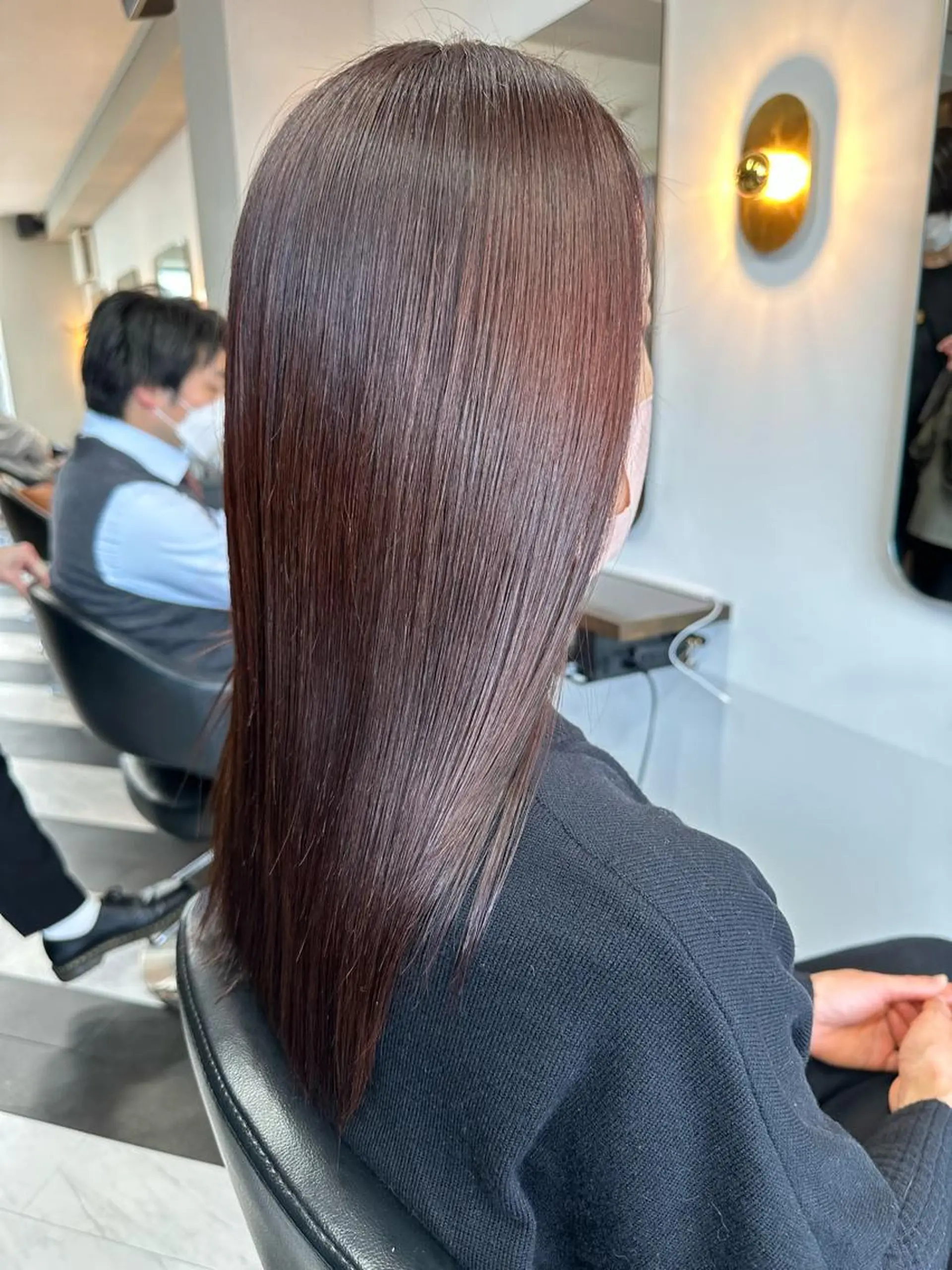 ミディアム カラー パーマ 守屋 寿哉のヘアスタイル