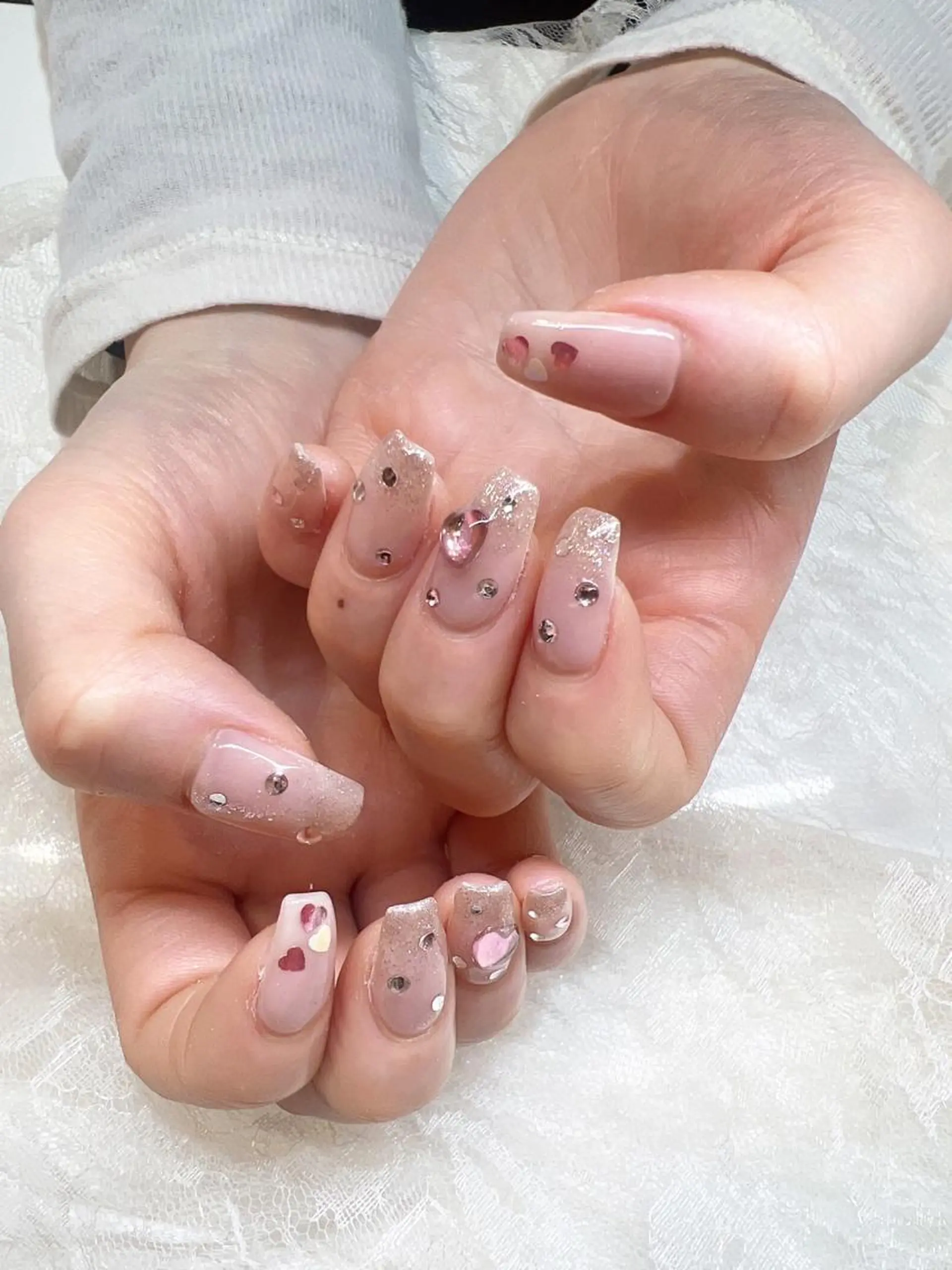 ネイル ハート キラキラネイル ♡Nailist yui♡のネイルデザイン
