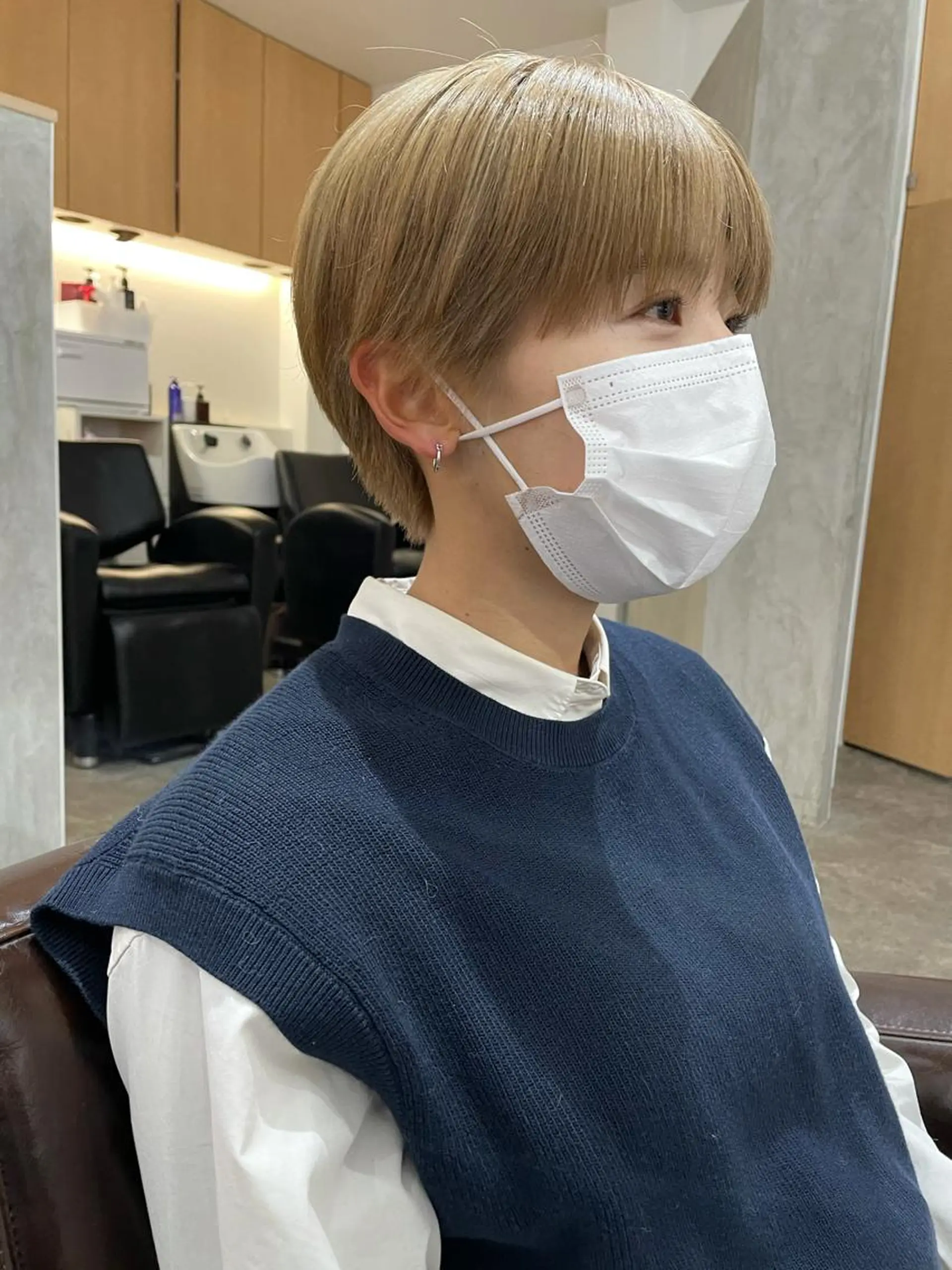 ショート カラー ベージュカラー ブリーチ カット ヘアカラー トリートメント パーマ/透明感カラー /ボブ/吉田一生のヘアスタイル