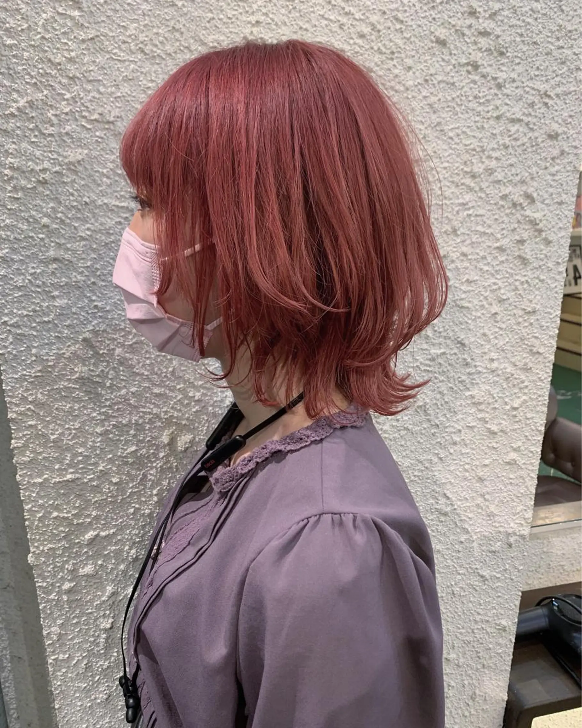 ミディアム ブリーチ/ウルフ ハッシュカット/石山のヘアスタイル