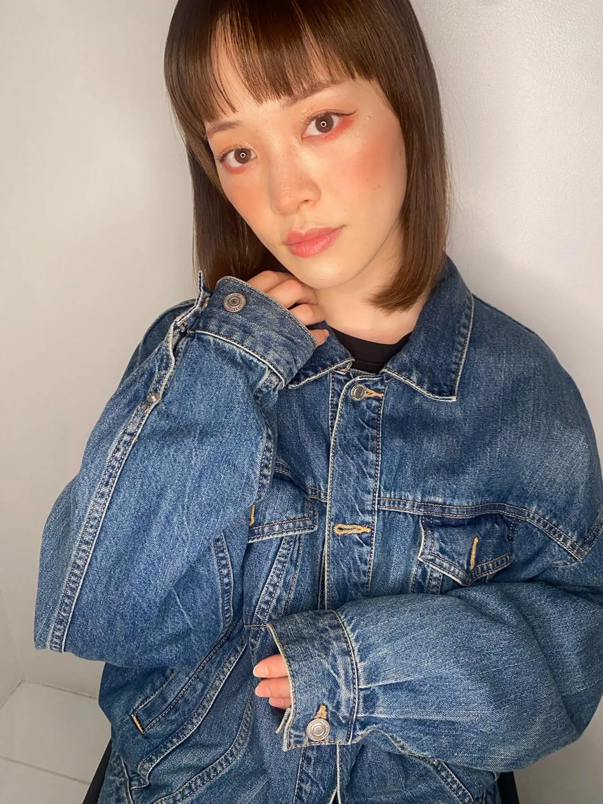 ミディアム カラー 飯ヶ谷 成海のヘアスタイル