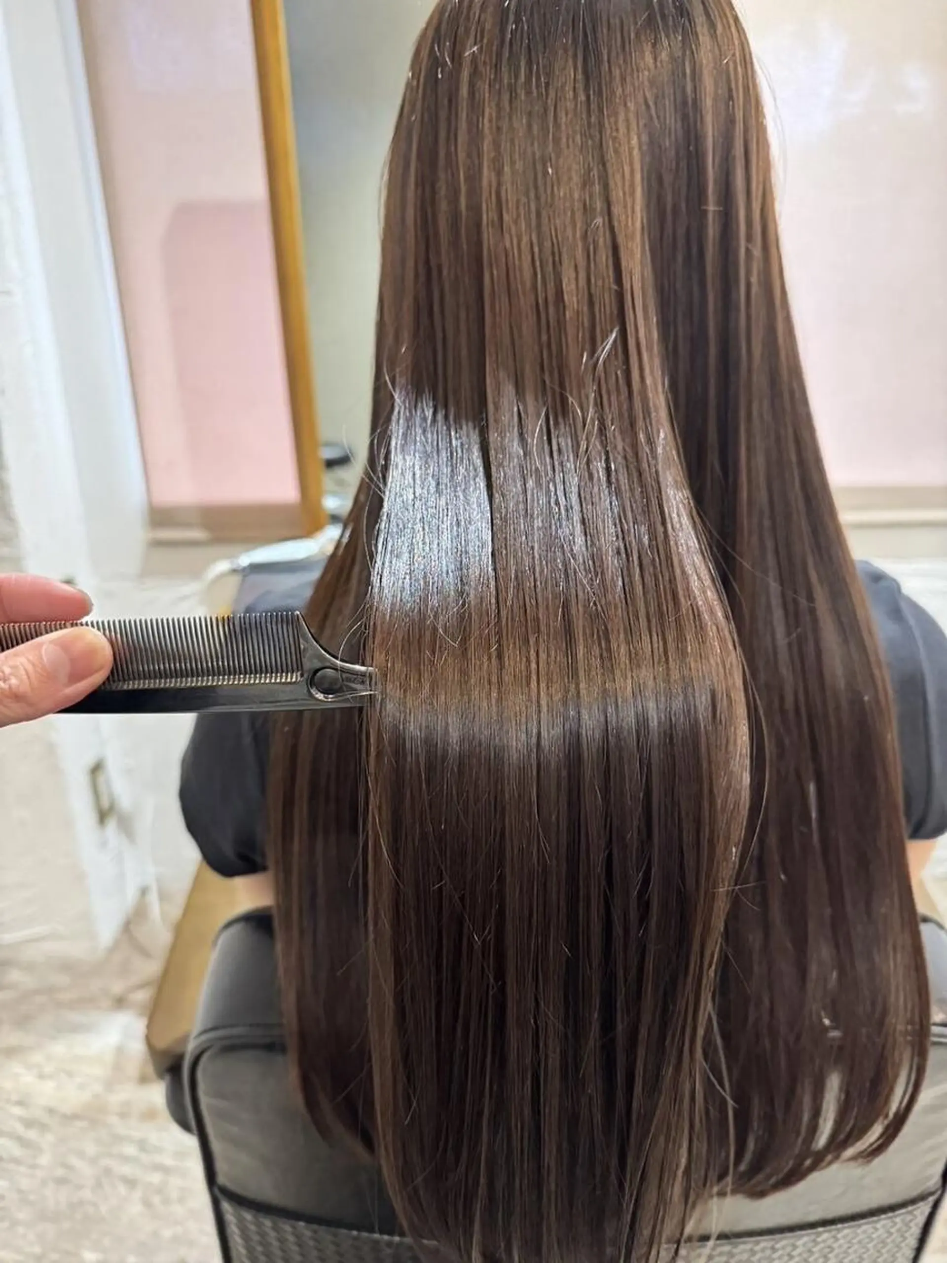 ロング ボブ 髪質改善 韓国風ヘア 縮毛矯正 カット 縮毛矯正 TIGRE tenjinのヘアスタイル