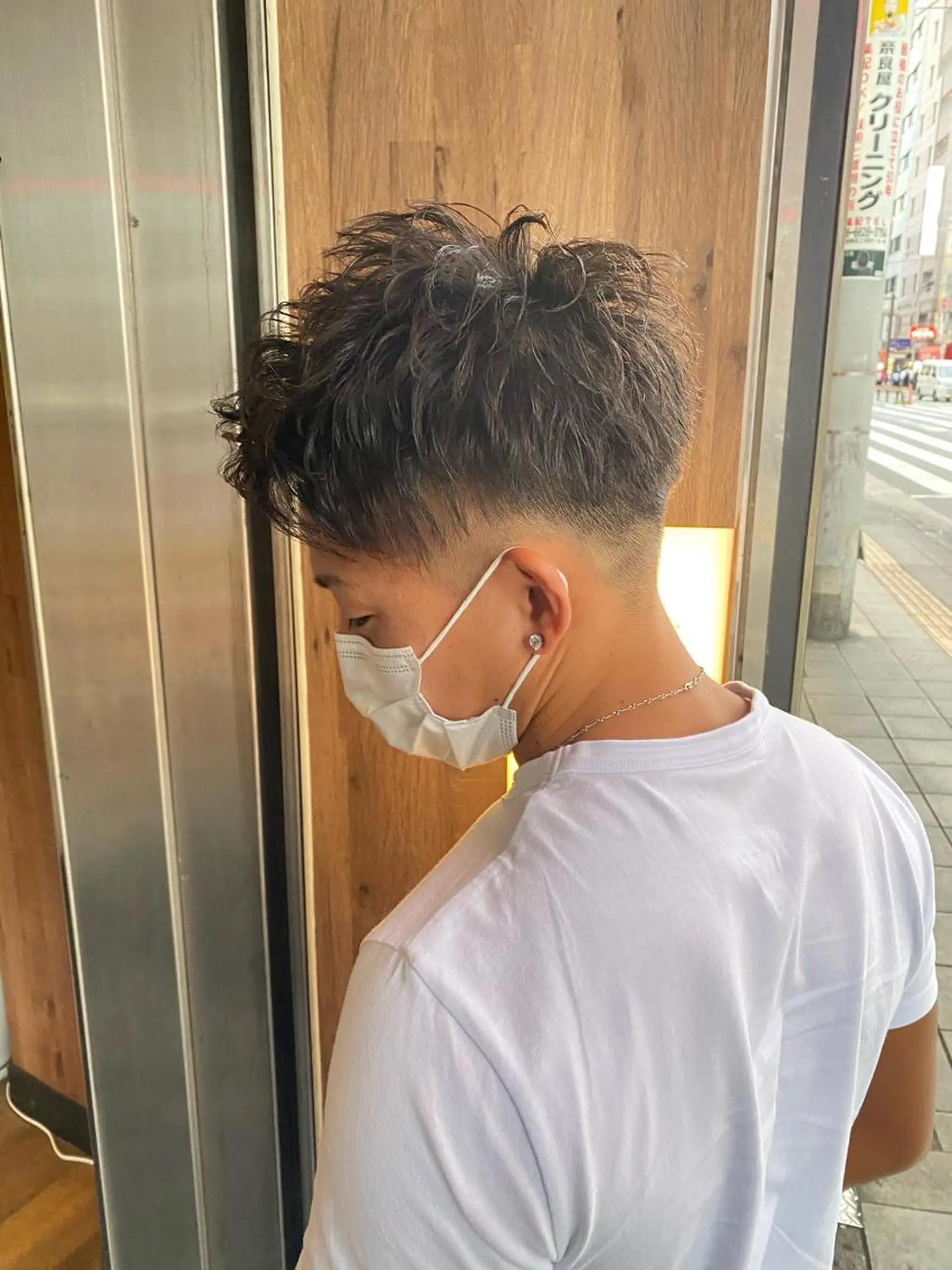 ショート カラー パーマ メンズ メンズパーマ 刈り上げ カット パーマ AVANCE.難波 店長 松元のヘアスタイル