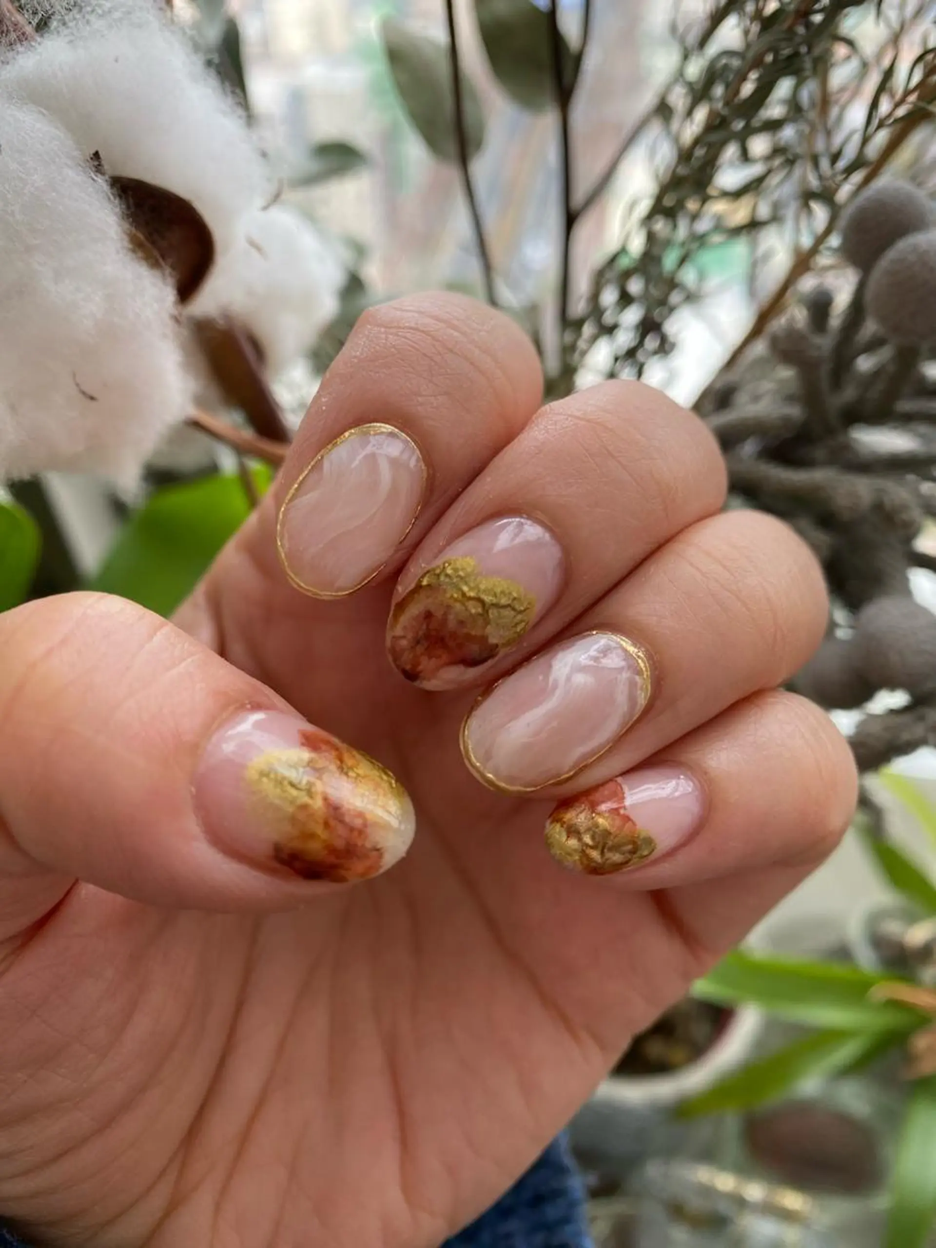 ネイル クリアネイル マグネットネイル ホワイト Nail salon Orieのネイルデザイン