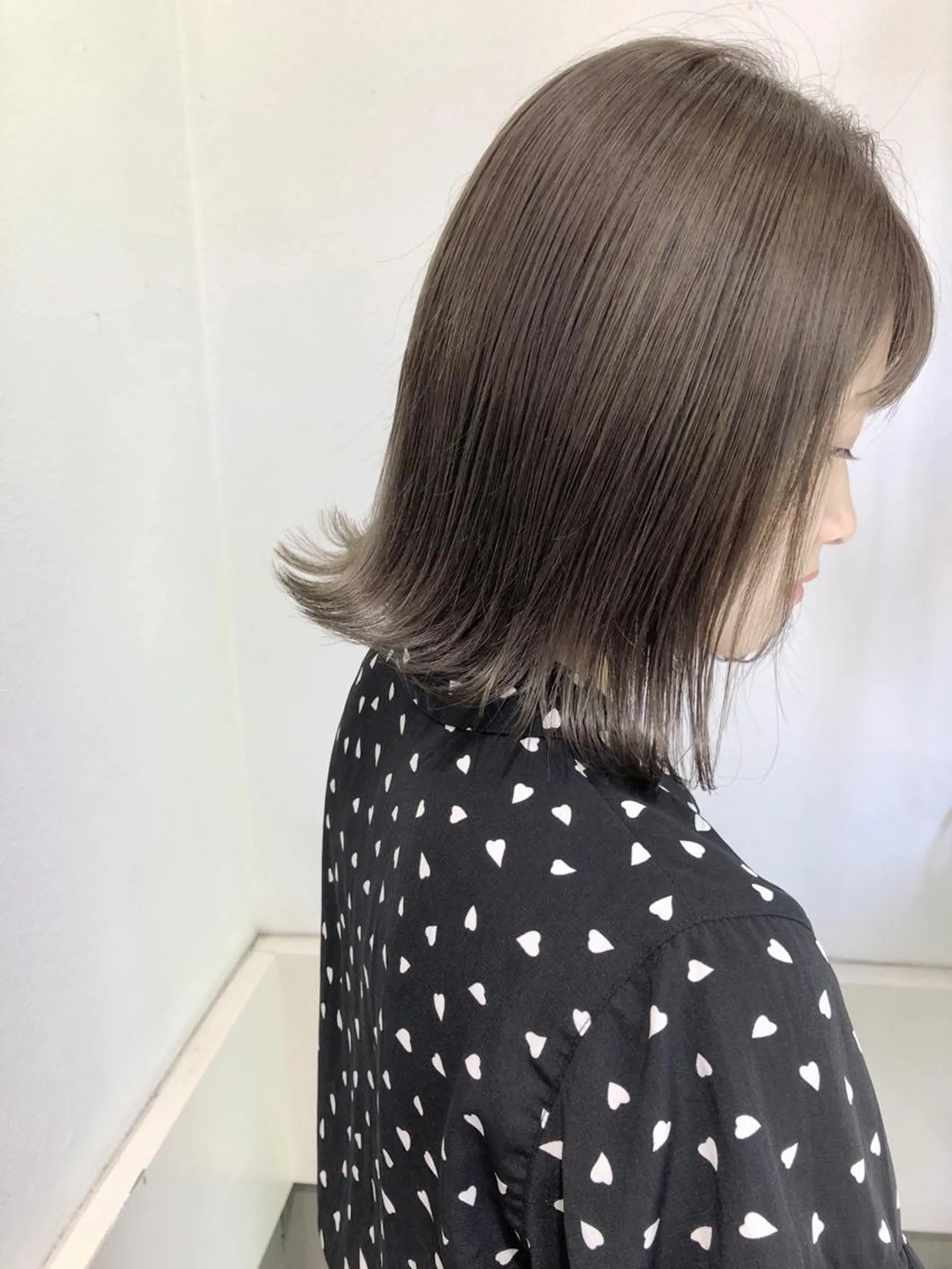 ショート カラー 切りっぱなしボブ グレージュ ボブ カット ヘアカラー トリートメント GiseL天神カラー 髪質改善/ブリーチのヘアスタイル