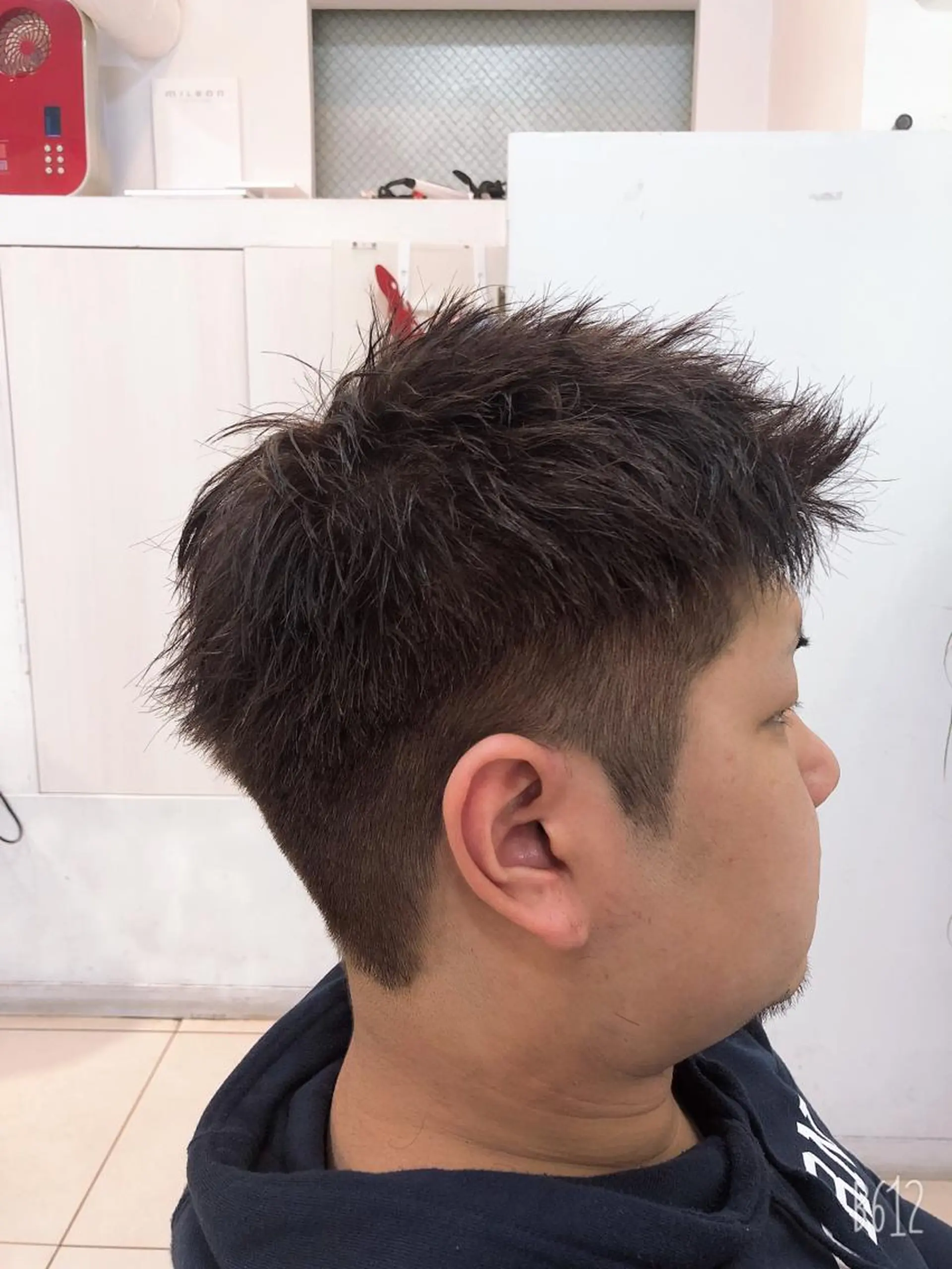 ショート メンズ カット 髪質改善× ハイライト溝江のヘアスタイル