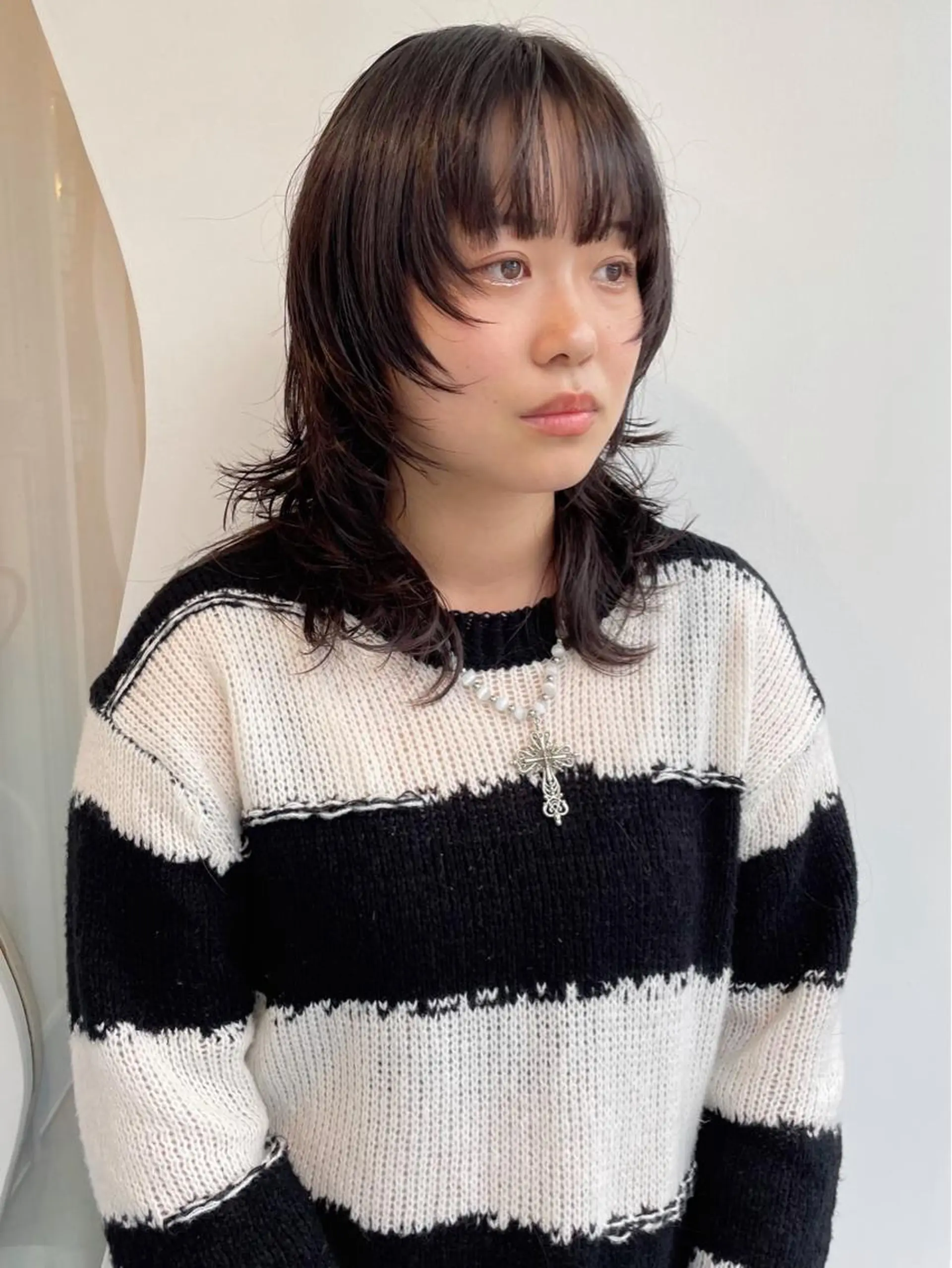 セミロング 顔まわりレイヤー レイヤーカット ウルフカット ウルフレイヤー カット 🐺高椋 海/ウルフ/レイヤーのヘアスタイル