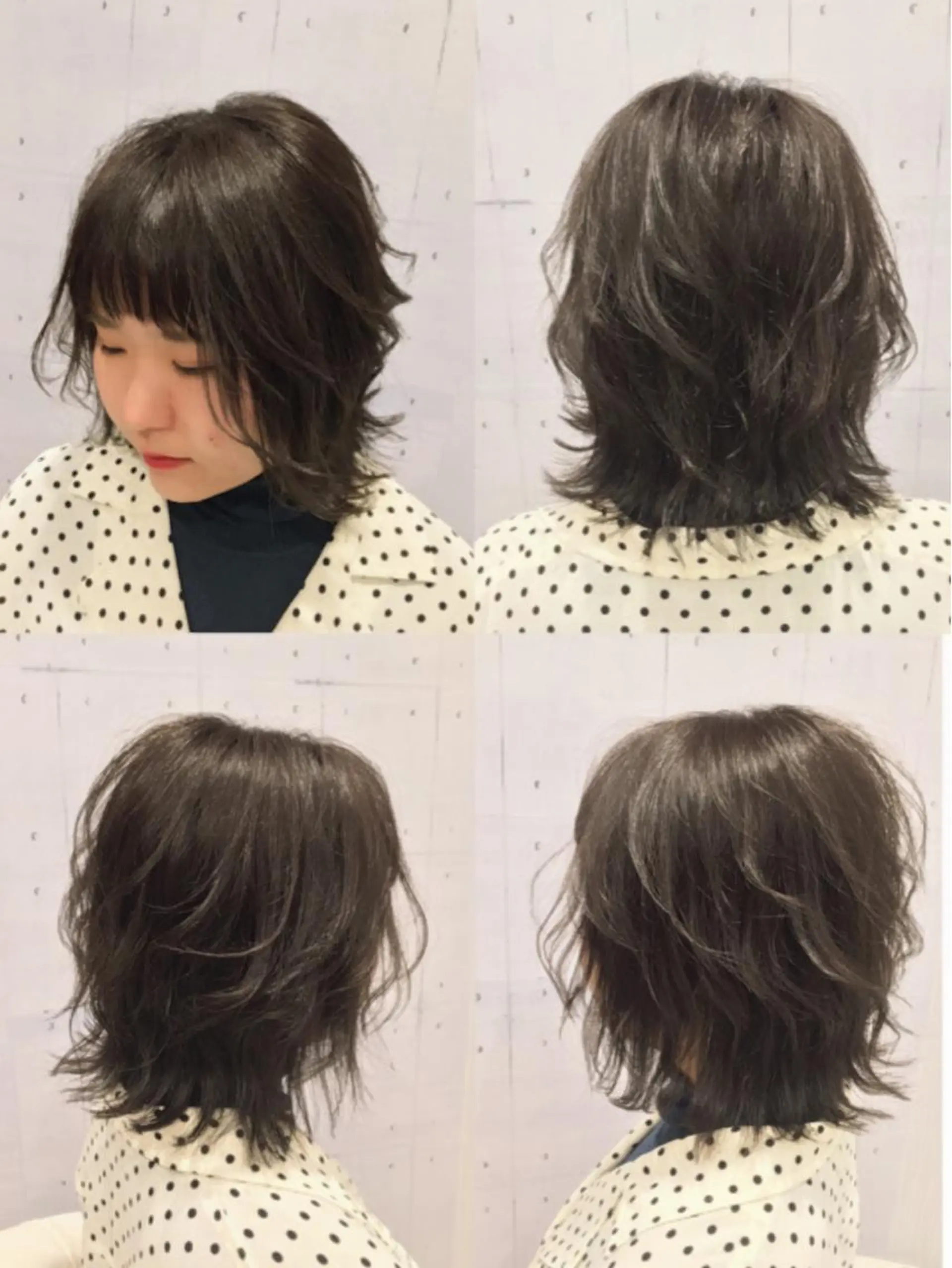 ショート カラー グレージュ ウルフカット 韓・中華美女ヘア 🇰🇷×🇨🇳のヘアスタイル