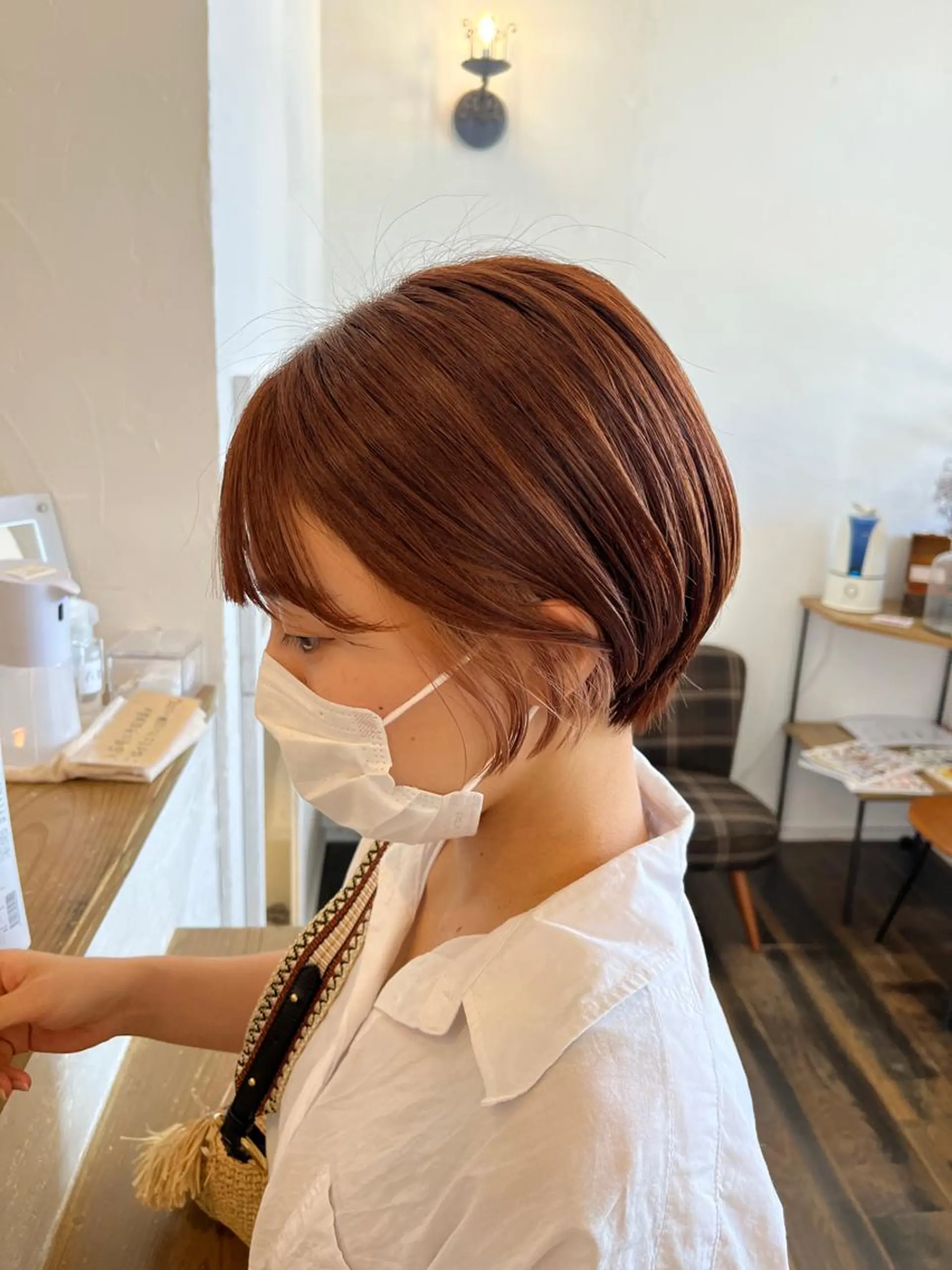 ショート カラー ベージュカラー ブラウンカラー オレンジ オレンジブラウン ピンクカラー 伊藤ゆかり/髪質改善 /透明感カラーのヘアスタイル