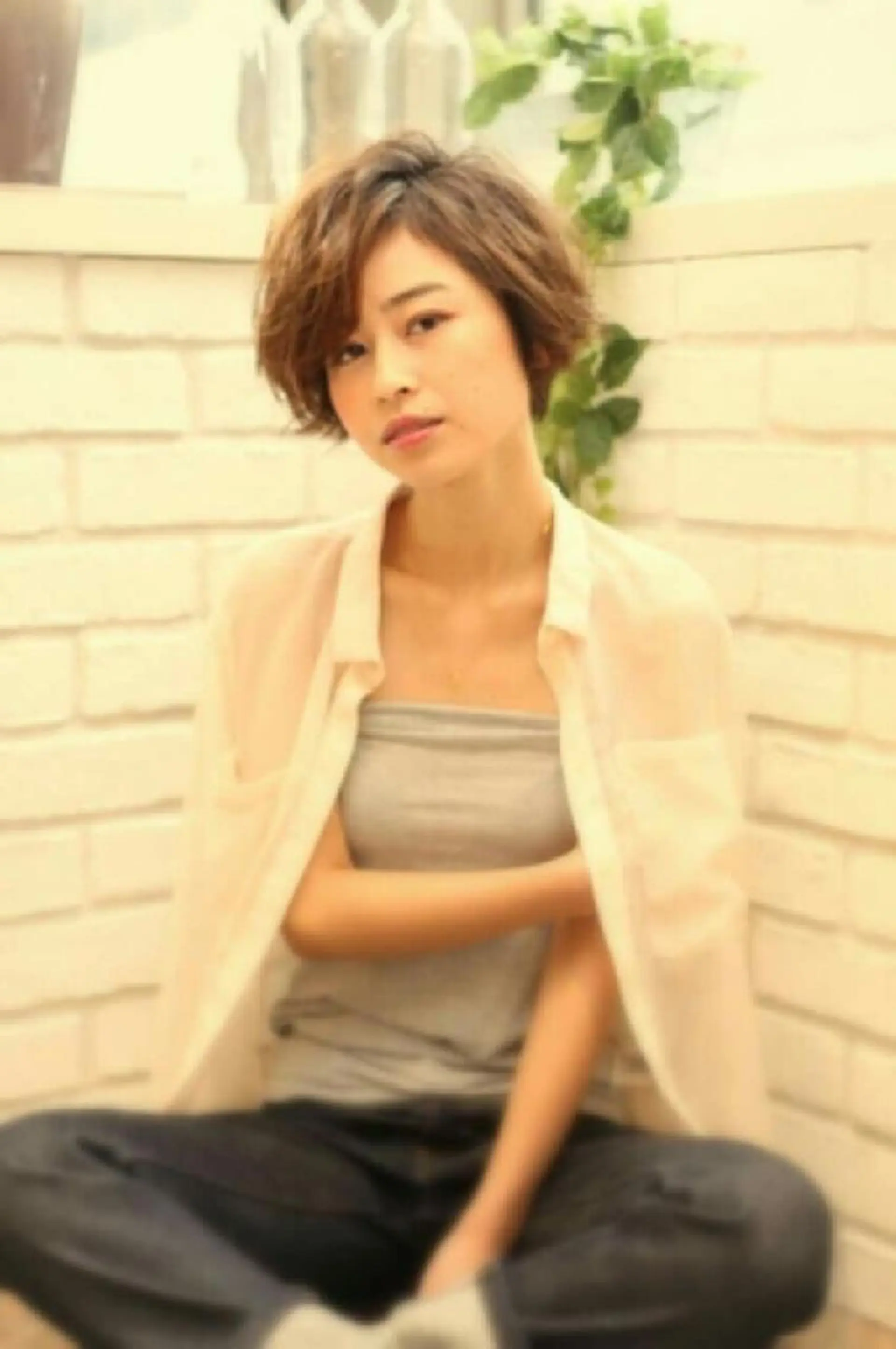 セミロング カラー パーマ ヘアアレンジ セミロングパーマ 小顔カット ⭐️ アユミ⭐️のヘアスタイル