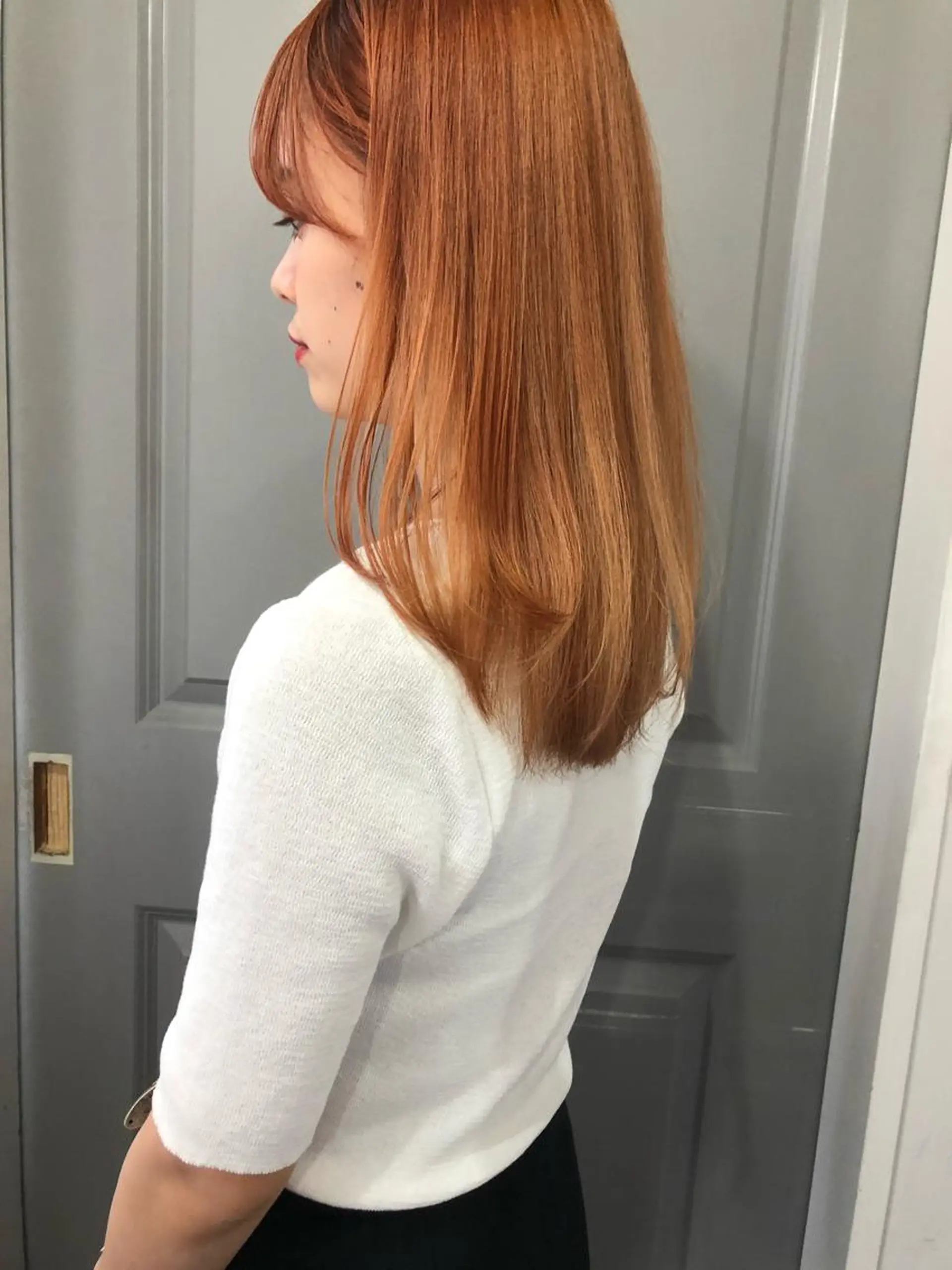 ロング カラー オレンジ Pia hair Design Yakuin所属・Pia ツボイ ケイタのヘアスタイル