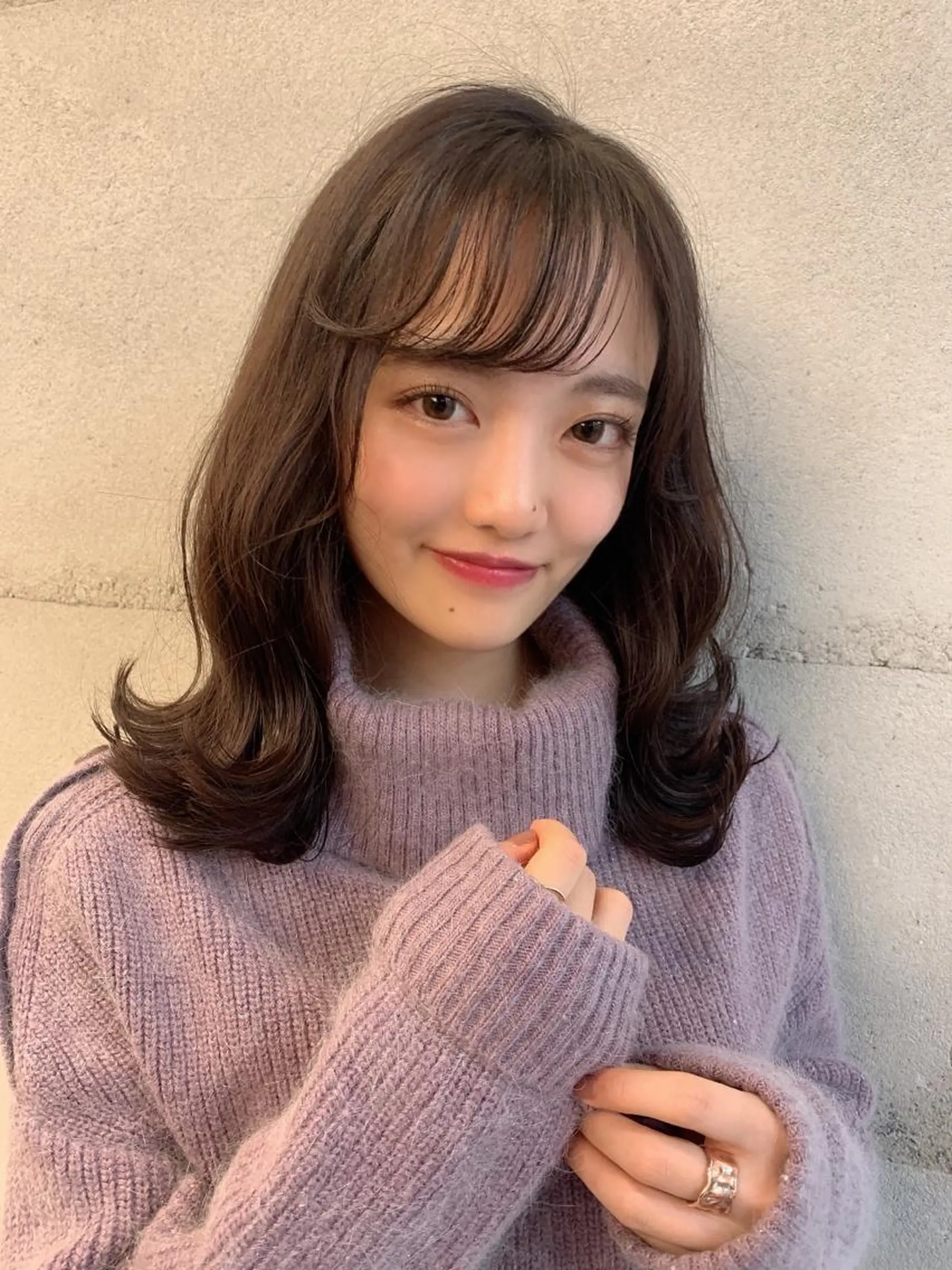 ミディアム カラー ヘアカラー トリートメント ヘッドスパ 透明感/オリーブ/ グレージュ/YUKAのヘアスタイル