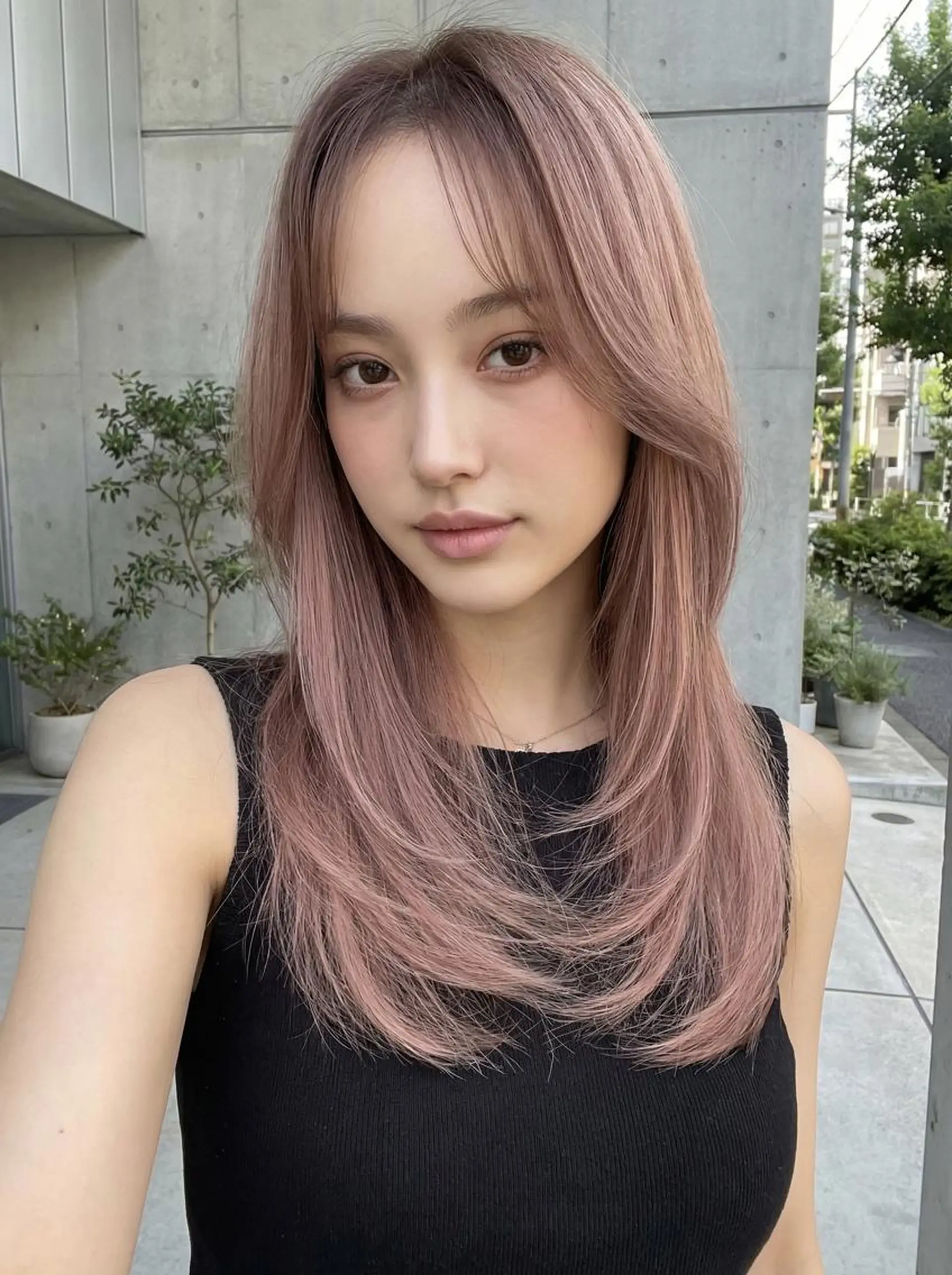 ロング カット ヘアカラー トリートメント レイヤー/顔周り🌈 韓国特化 ヒトミ☁️のヘアスタイル