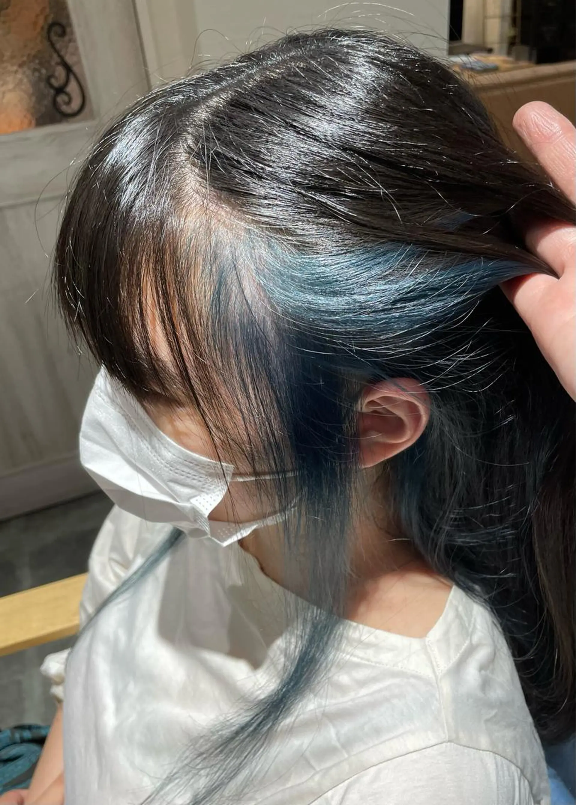 ロング カラー ブリーチ ブルーカラー umber  royce所属・🫟メンズスタイル 特化型マナ🫟のヘアスタイル