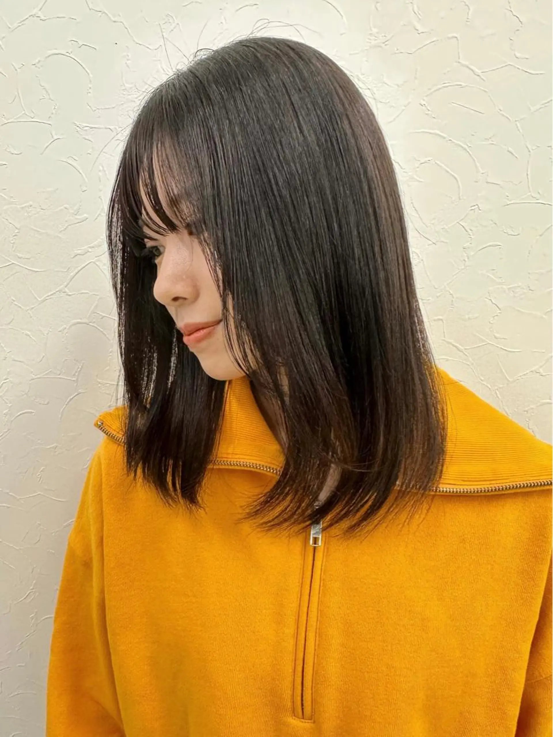 ミディアム パーマ カット 縮毛矯正 トリートメント 田中 あかねのヘアスタイル