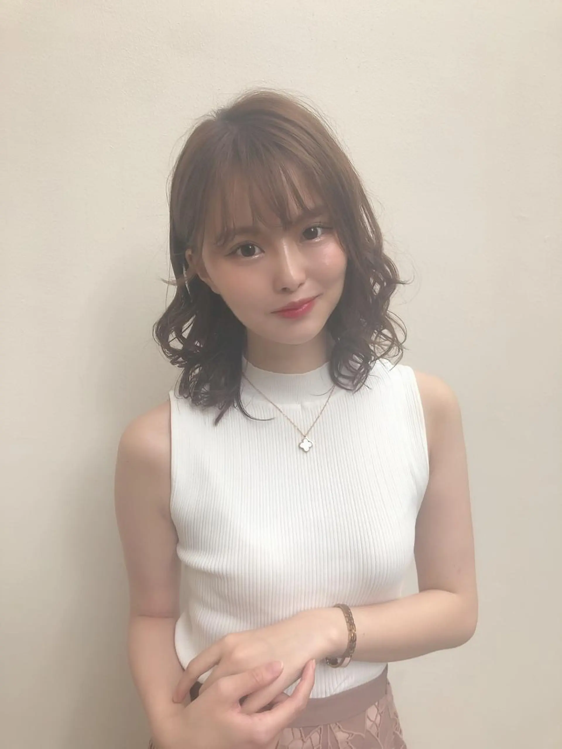 ミディアム カラー パーマ ヘアアレンジ 美髪矯正 Rioのヘアスタイル