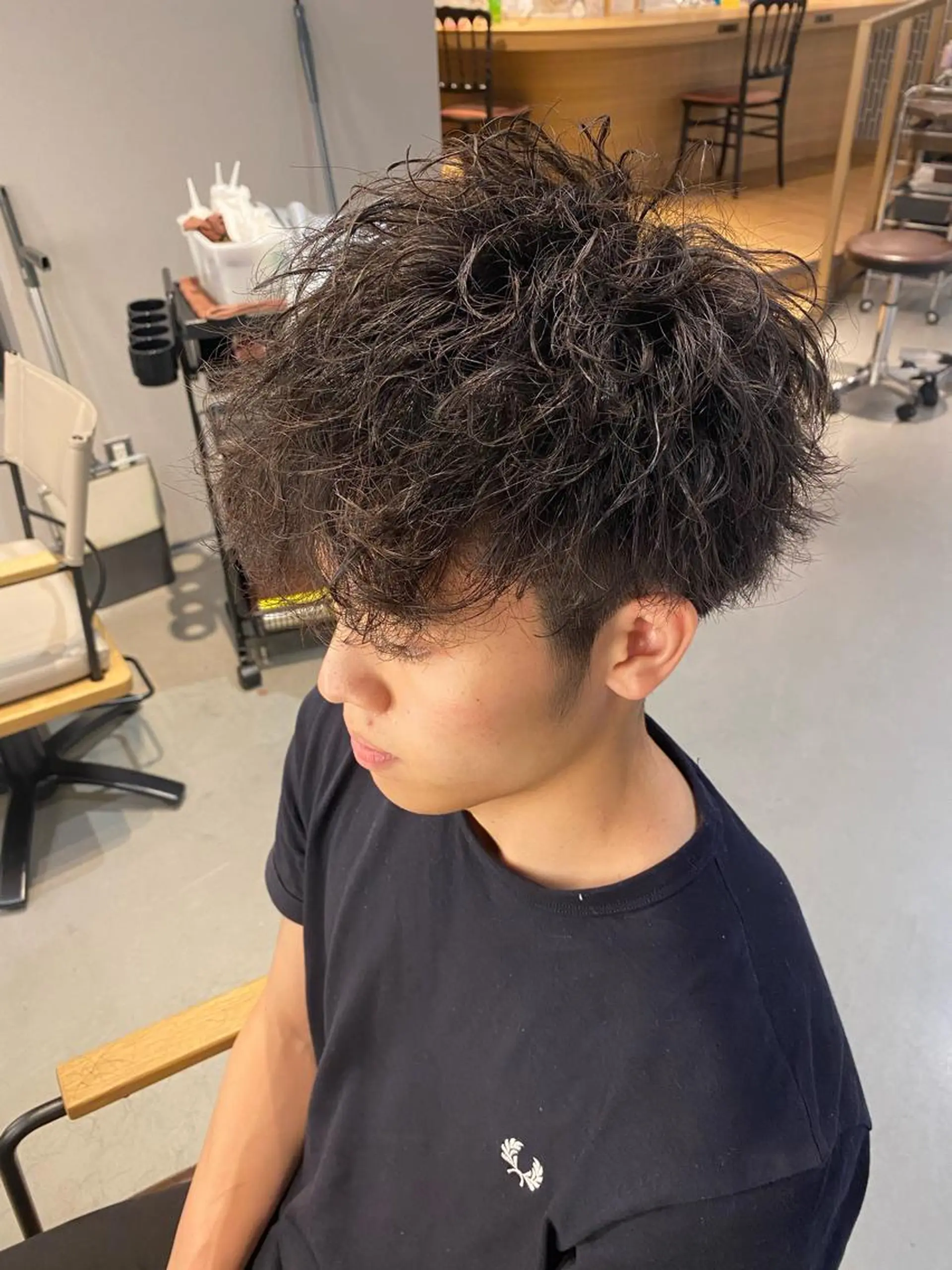 ショート パーマ メンズ カット パーマ unopulir Vamos店所属・梅田茶屋町メンズ 専門美容師 山元一平のヘアスタイル