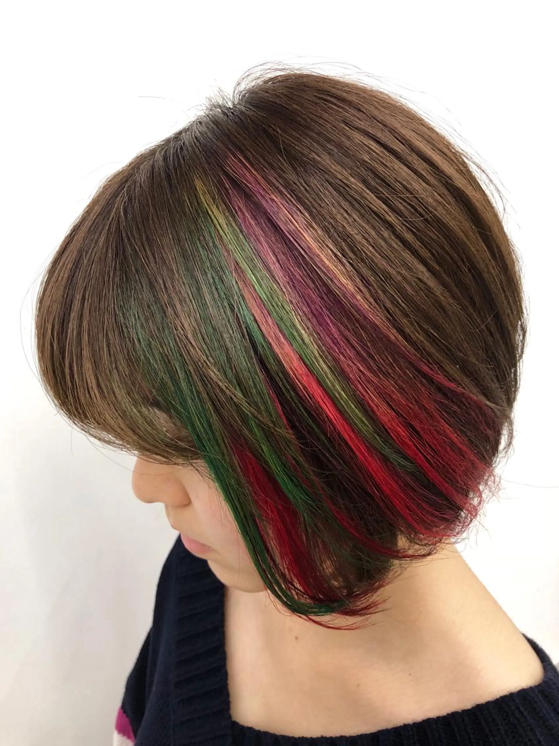 ミディアム カラー カット 縮毛矯正 岩崎 裕司のヘアスタイル