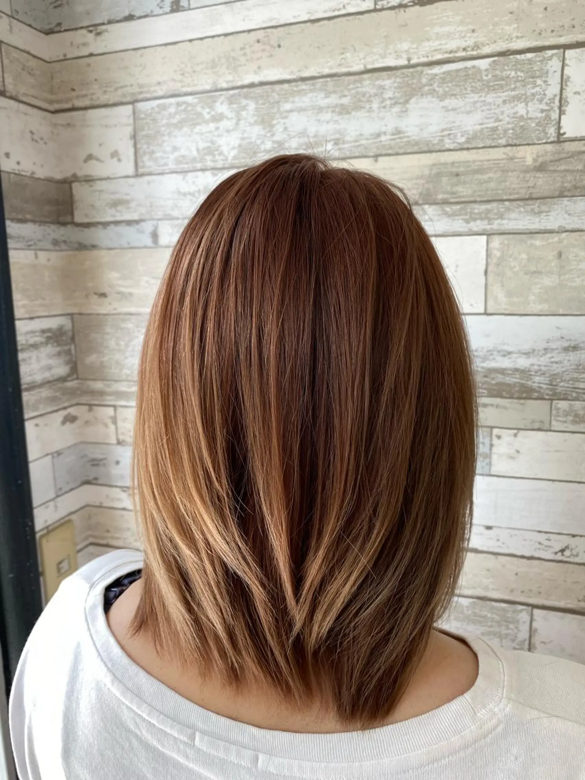 ミディアム ボブレイヤー ボブ レイヤーカット B-W ⭐️MIKIのヘアスタイル