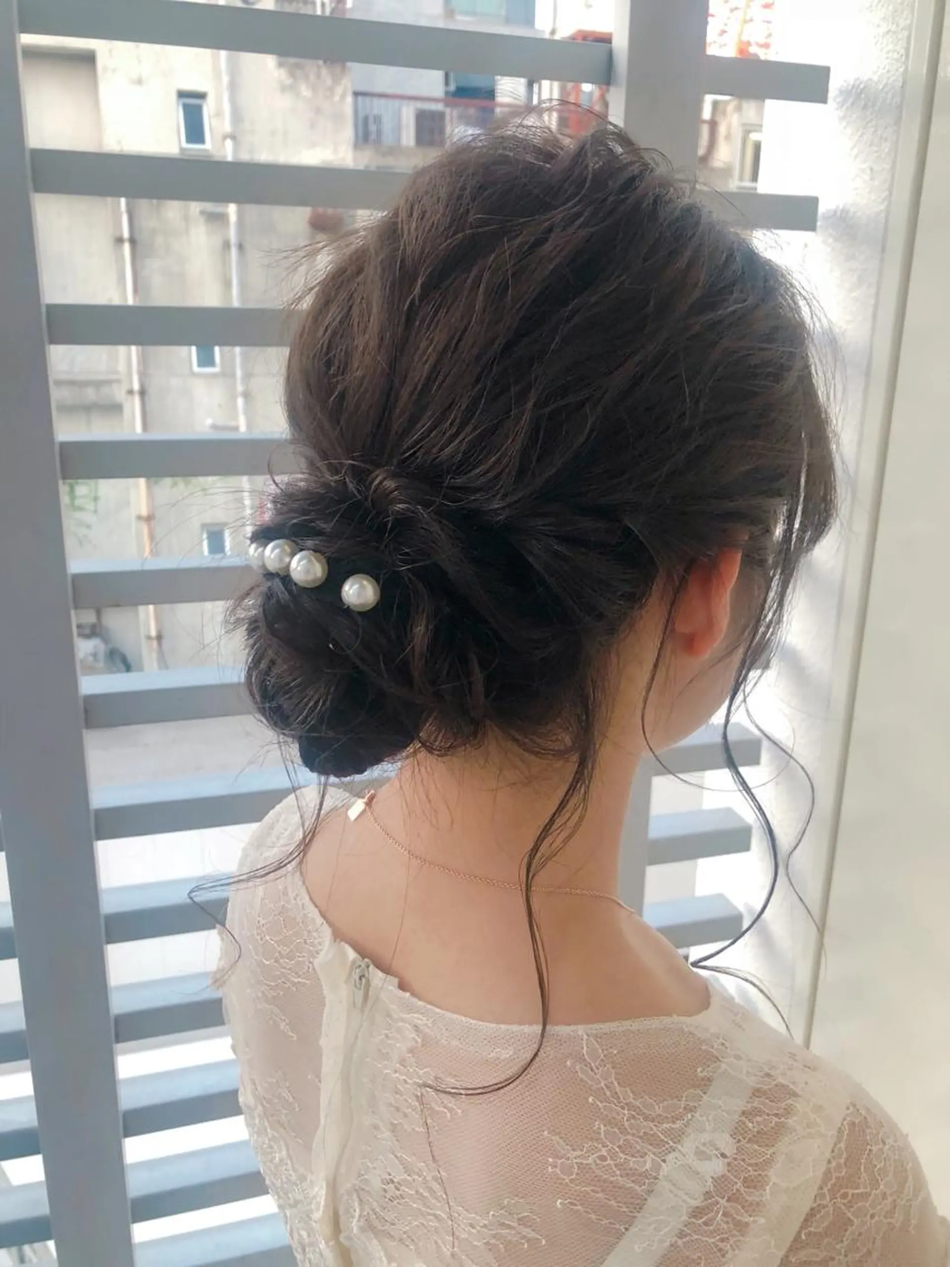 ミディアム ヘアアレンジ 韓国ヘア顔周りカット 艶髪ベージュtamaのヘアスタイル