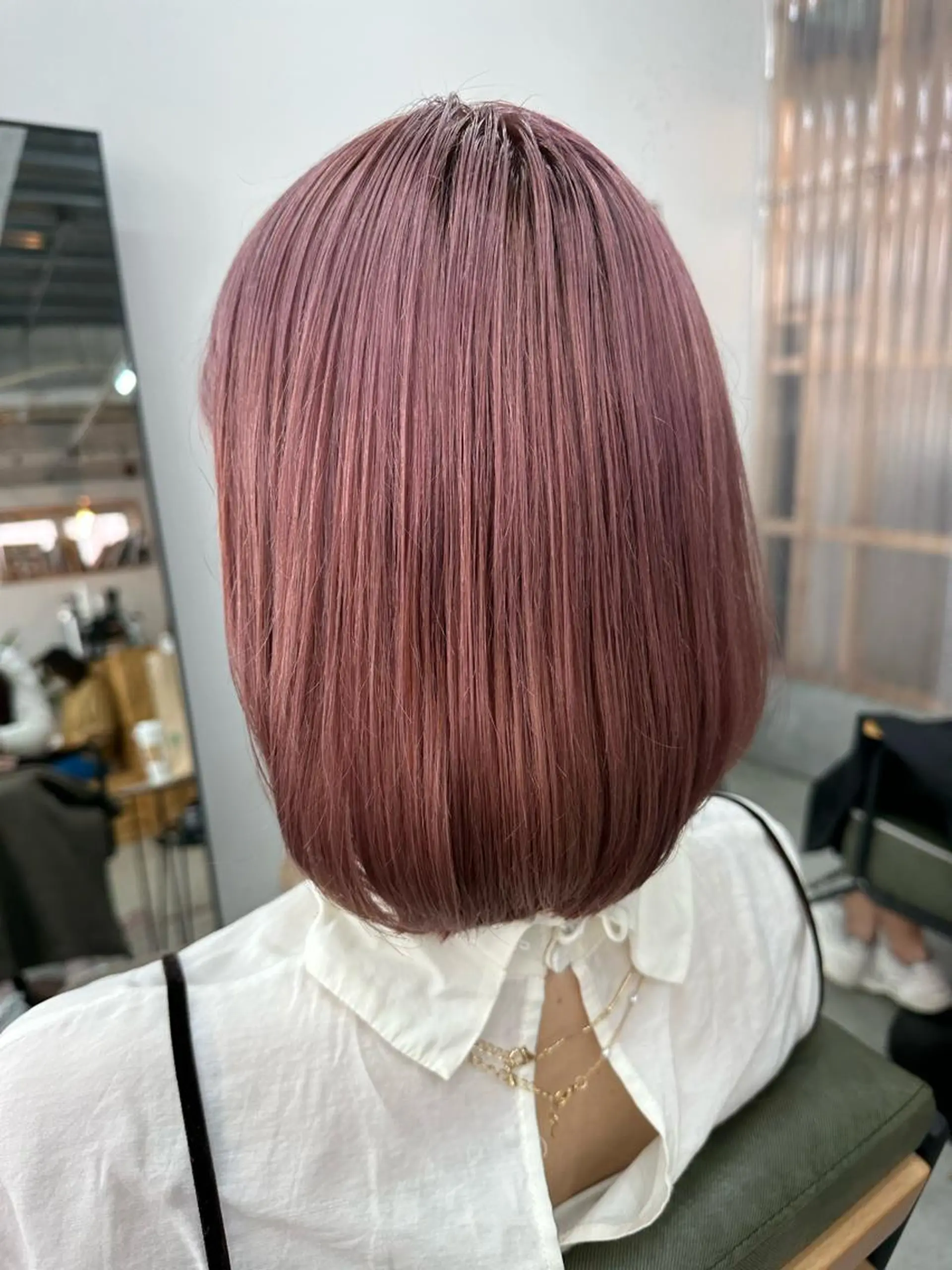 ミディアム カラー ショートボブ ミディアムパーマ ブリーチ 透明感カラー ダブルカラー カット ヘアカラー 大阪心斎橋alu メンズヘア野田和宏のヘアスタイル