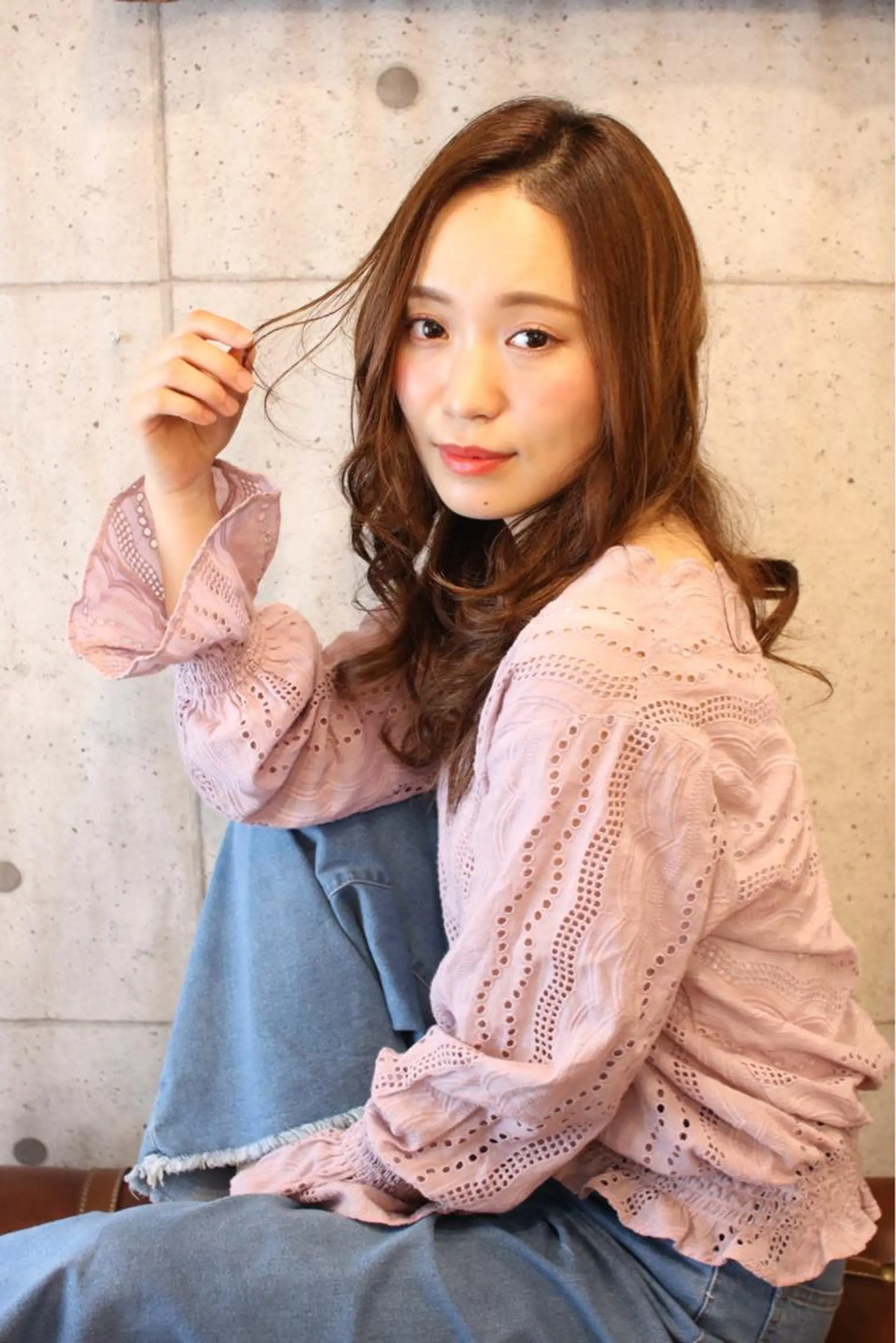 ロング カラー アッシュ ラベンダーカラー ラベンダーアッシュ 川野 賢のヘアスタイル