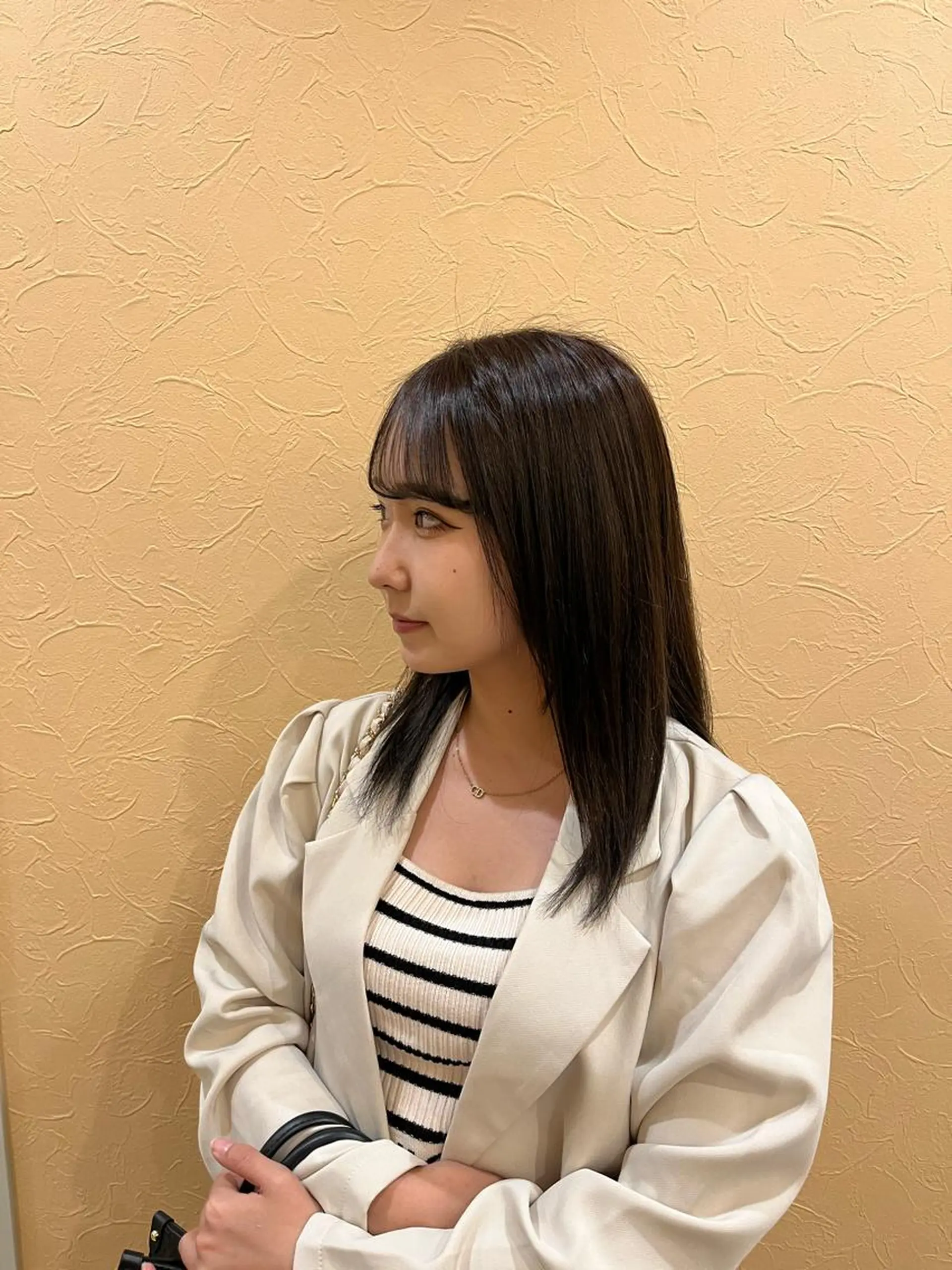 ミディアム 韓国風カラー ボブ ハイライト 髪質改善 韓国風ヘア ボヌールソレイユ所属・☁️彦坂唯有/ 透明感カラー☁️のヘアスタイル