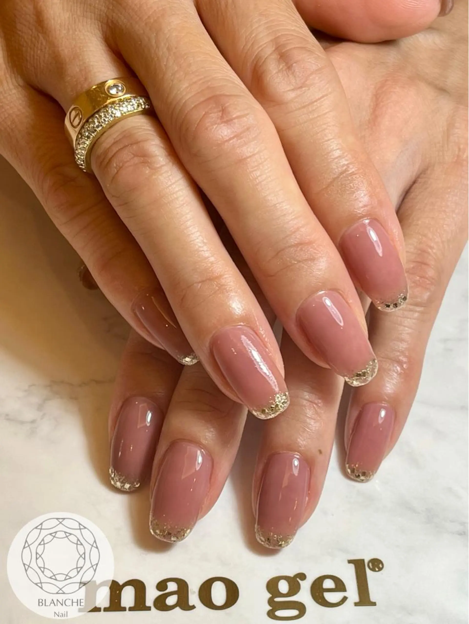 ネイル フレンチネイル ジェルネイル ラメ(グリッター) オフィスネイル パラジェル BLANCHE Nailのネイルデザイン