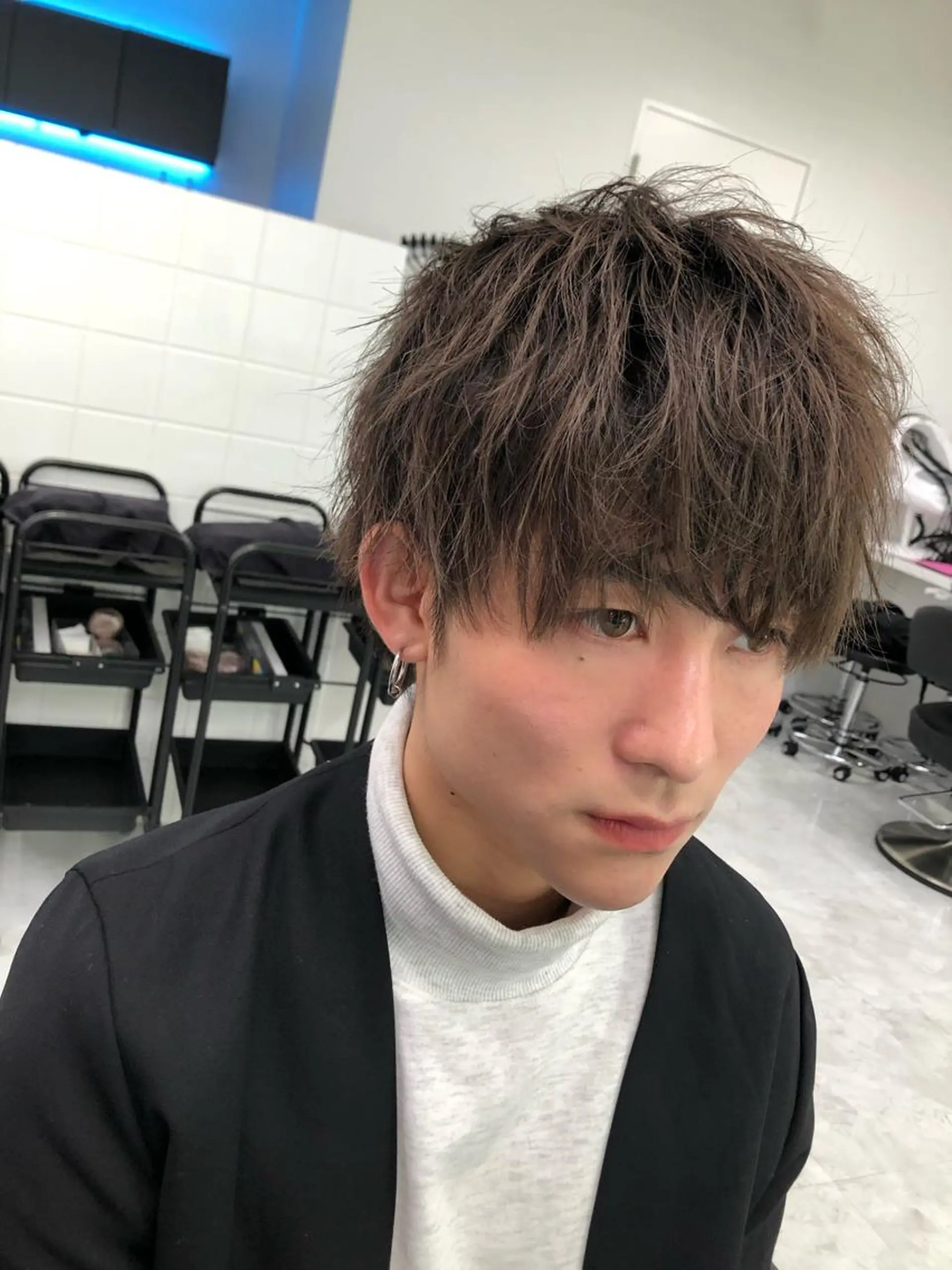 パーマ メンズ BABY 艶髪暗髪ヘア💖達人のヘアスタイル