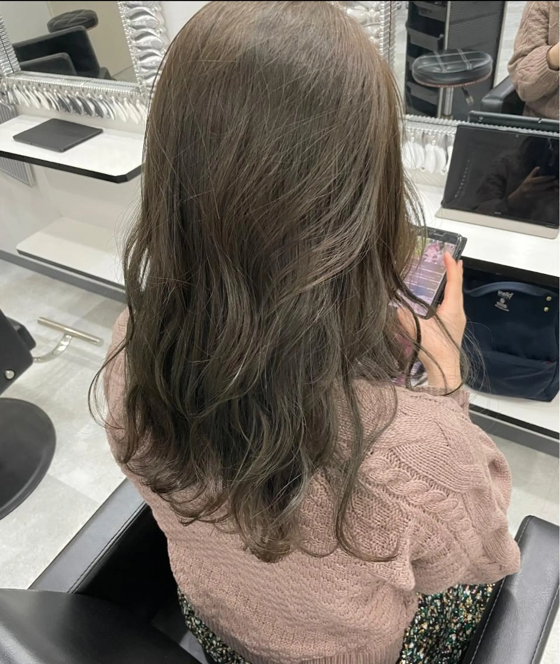 セミロング カラー ベージュカラー オリーブベージュ いなみね はるきのヘアスタイル