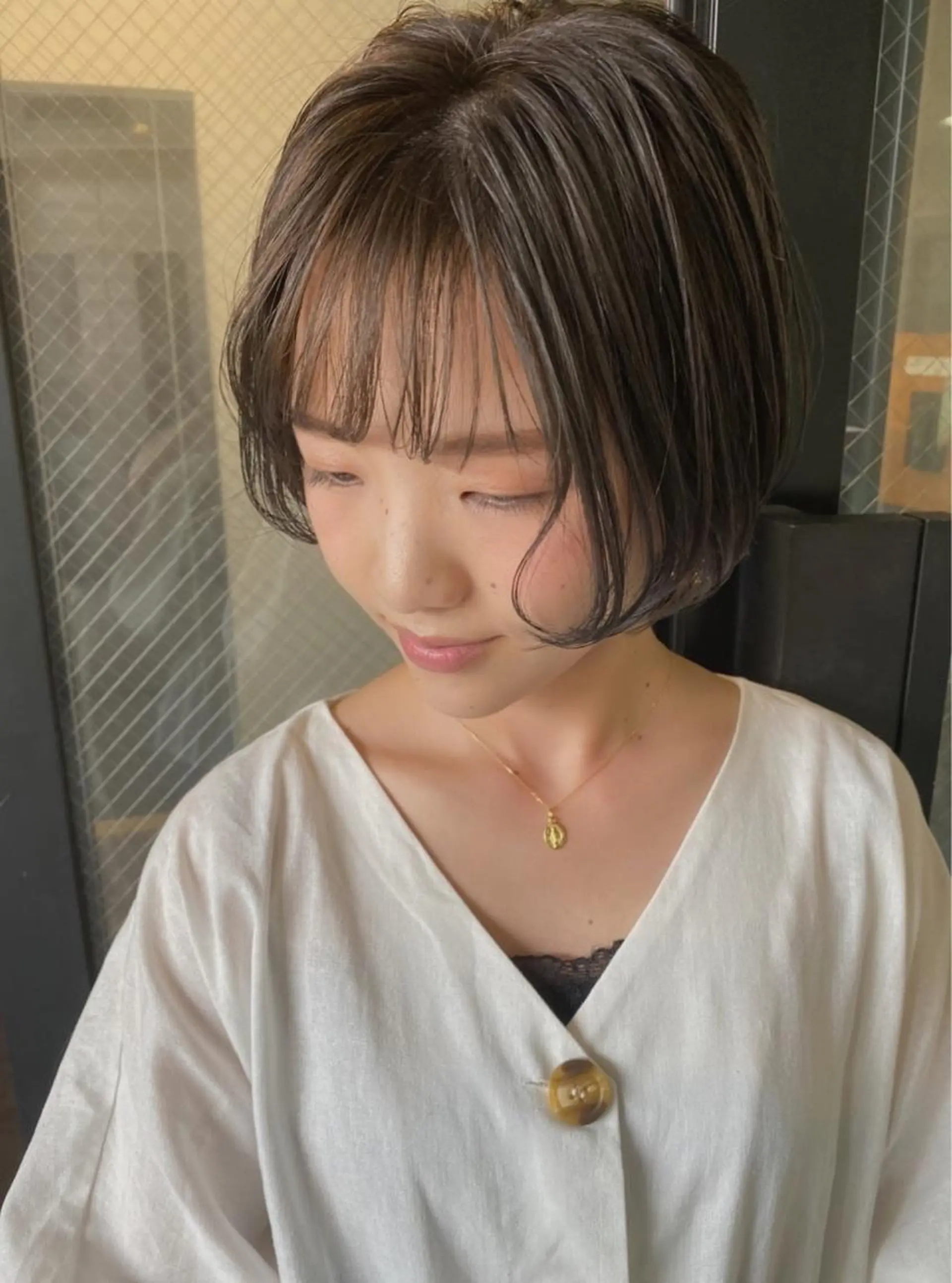 ショート カラー パーマ ヘアアレンジ キッズ ネイル マツエク・マツパ ショートネイル umu.［韓国ヘア /ダウンパーマ］のヘアスタイル