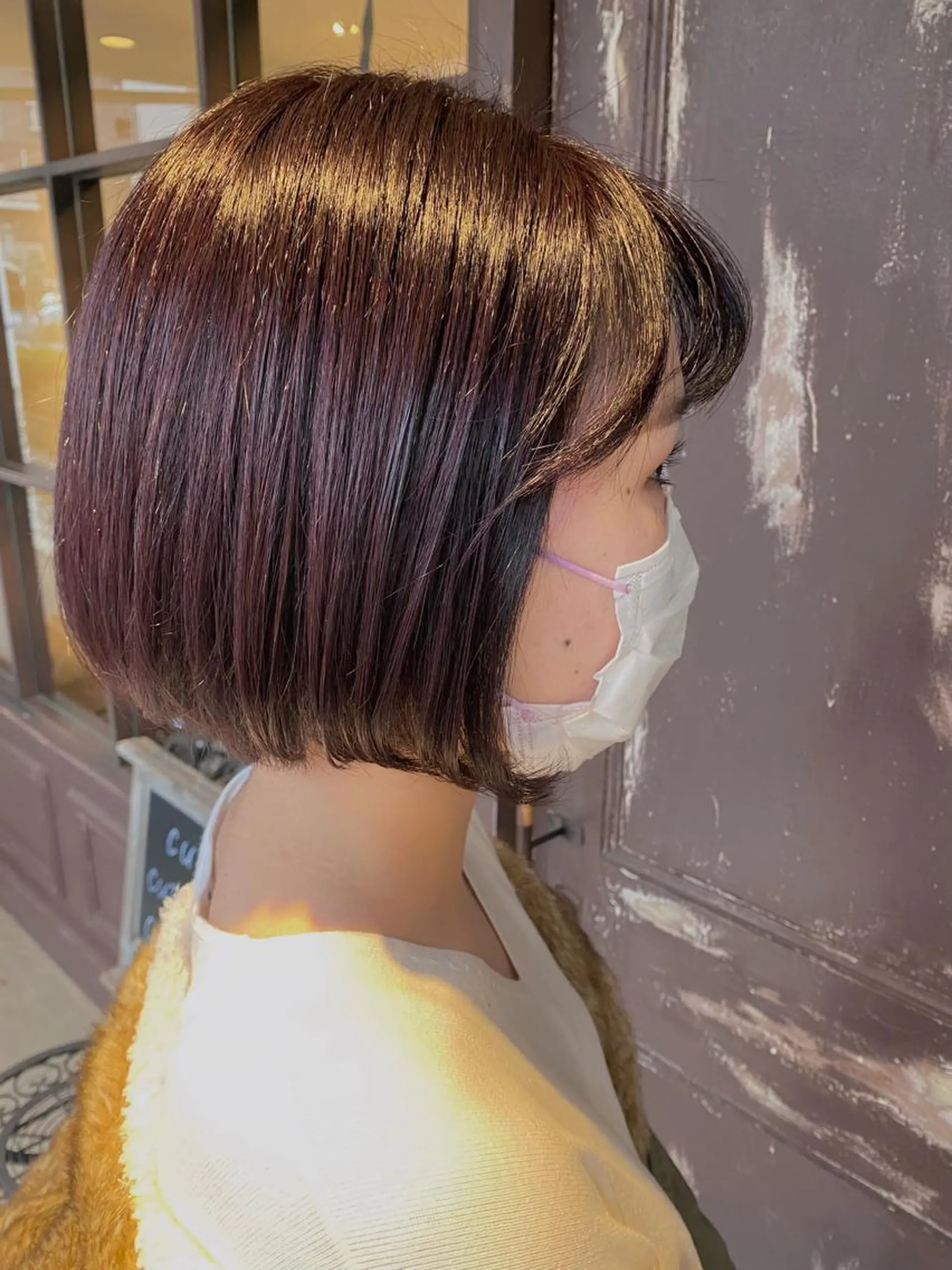 ショート カラー ブラウンカラー ラベンダーカラー ラベンダーブラウン ボブ 川越 輝梨奈のヘアスタイル