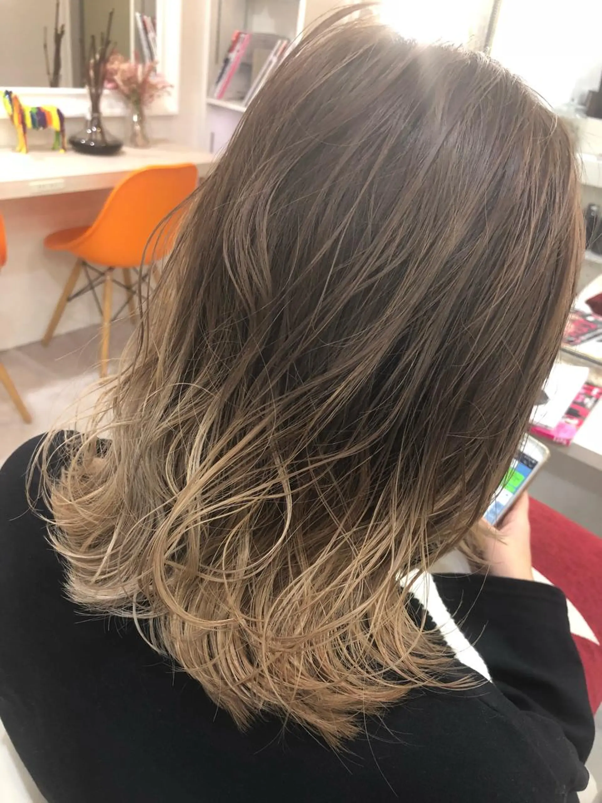 ミディアム カラー 髪質改善 中川 翔のヘアスタイル