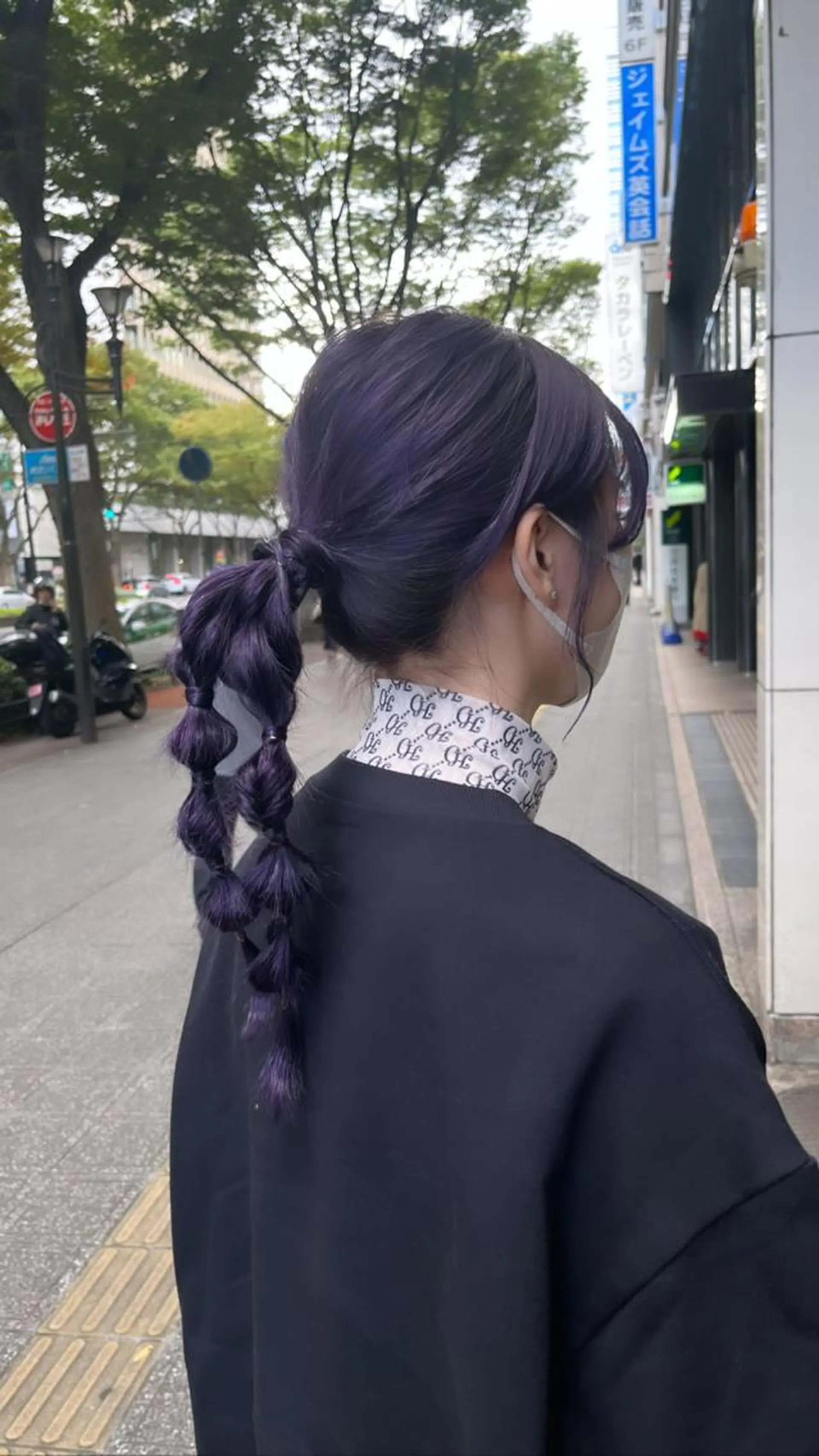 セミロング パープルカラー ヘアカラー トリートメント 💠つたふうか/ 韓国/メンズヘア💠のヘアスタイル