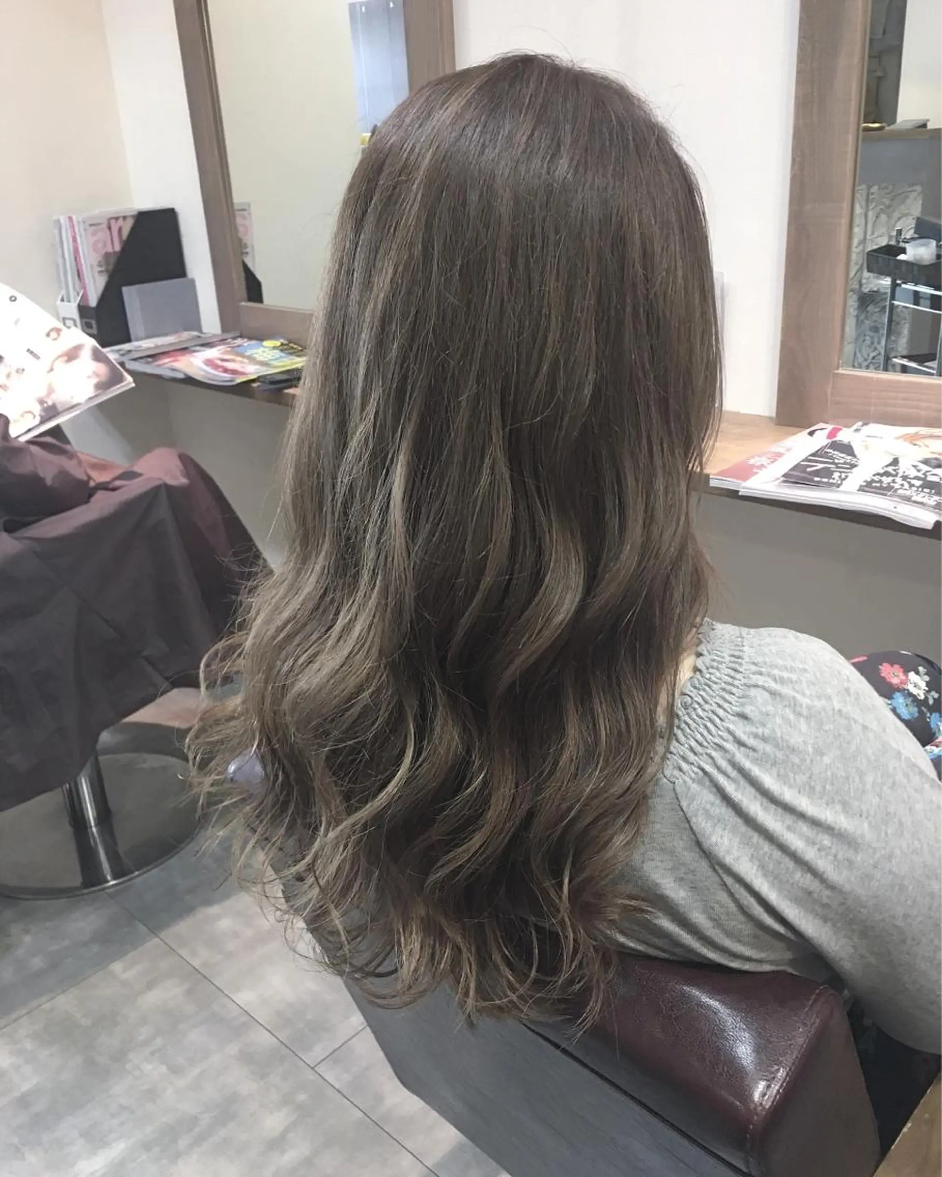 ロング カラー グレージュ hair salon Ranun髪質改善のヘアスタイル