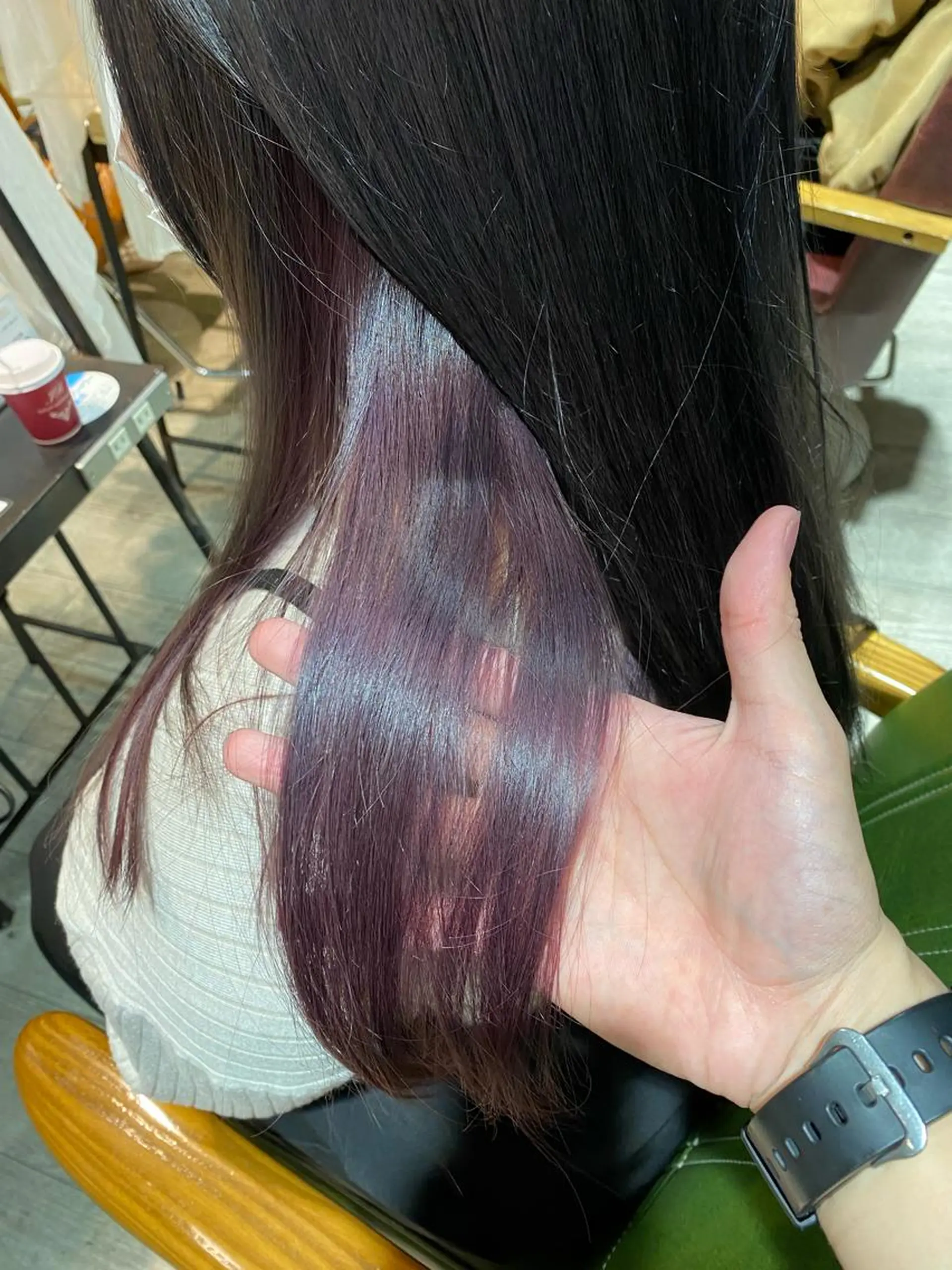 ロング カラー アッシュ インナーカラー ラベンダーカラー ラベンダーアッシュ カット ヘアカラー MODE K’s川西 瀧尻光のヘアスタイル