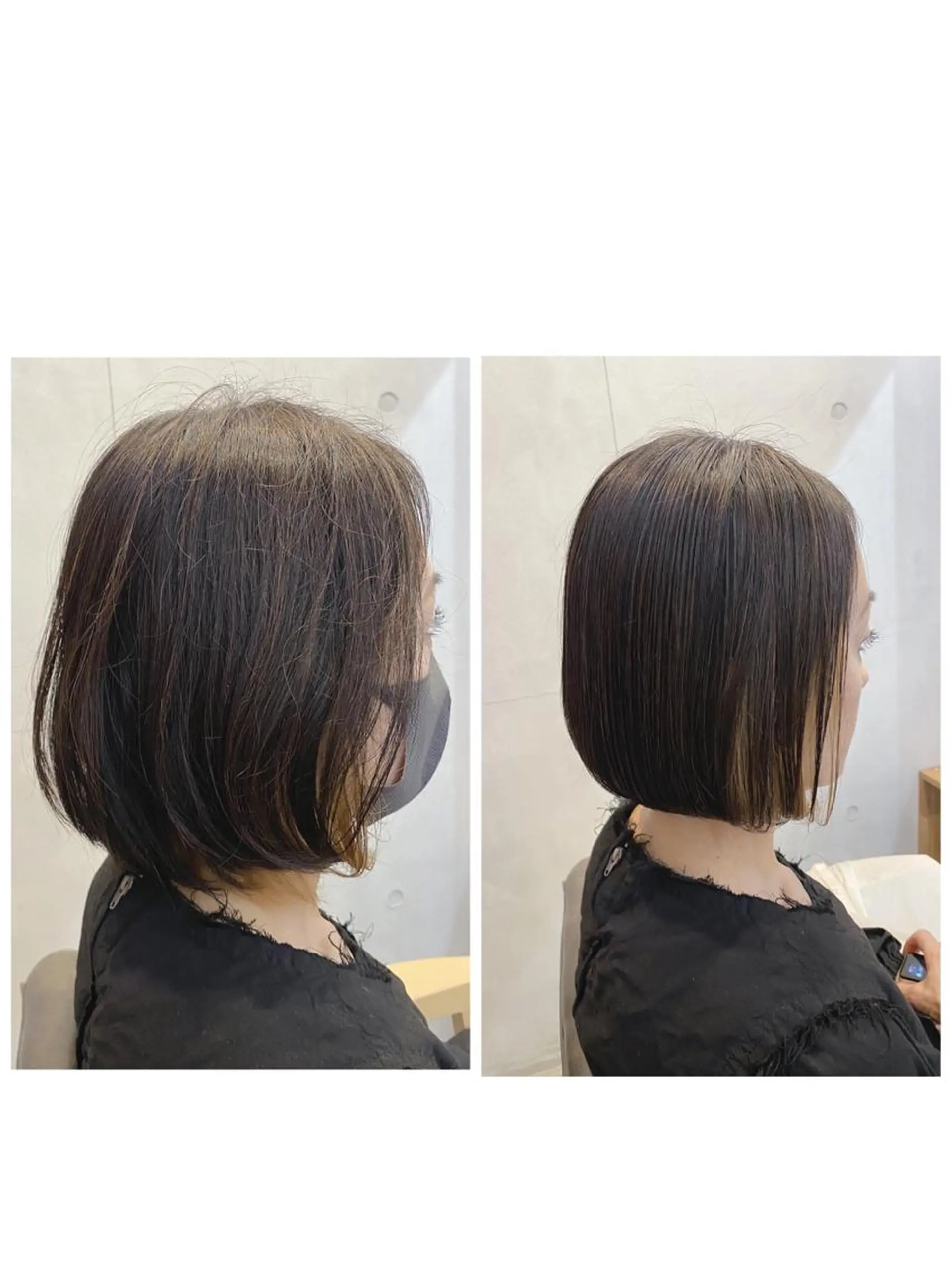 ショート ボブ くせ毛 縮毛矯正 conne& ririのヘアスタイル