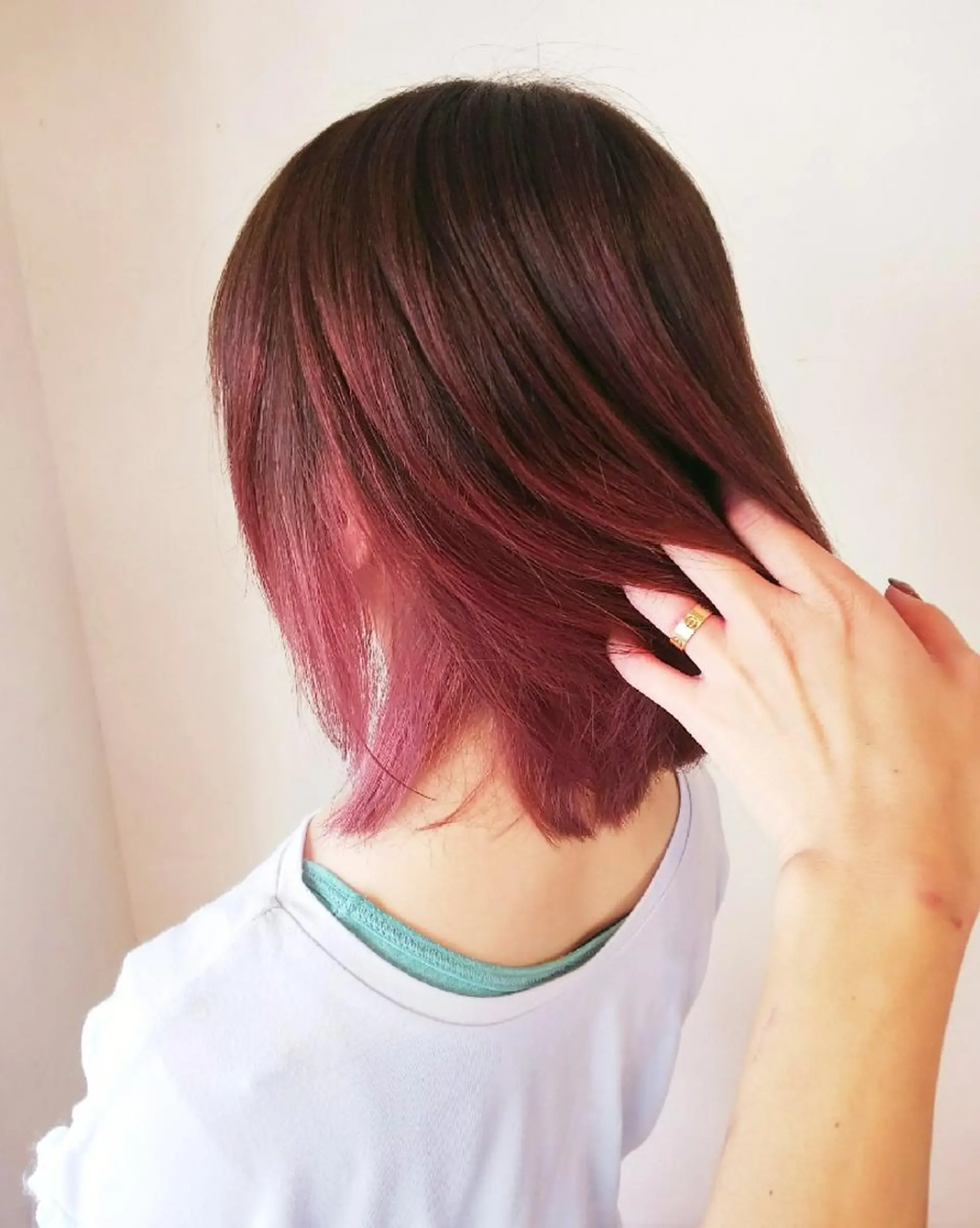 ミディアム カラー ピンクカラー JIL BLAN 京都所属・RU RIのヘアスタイル