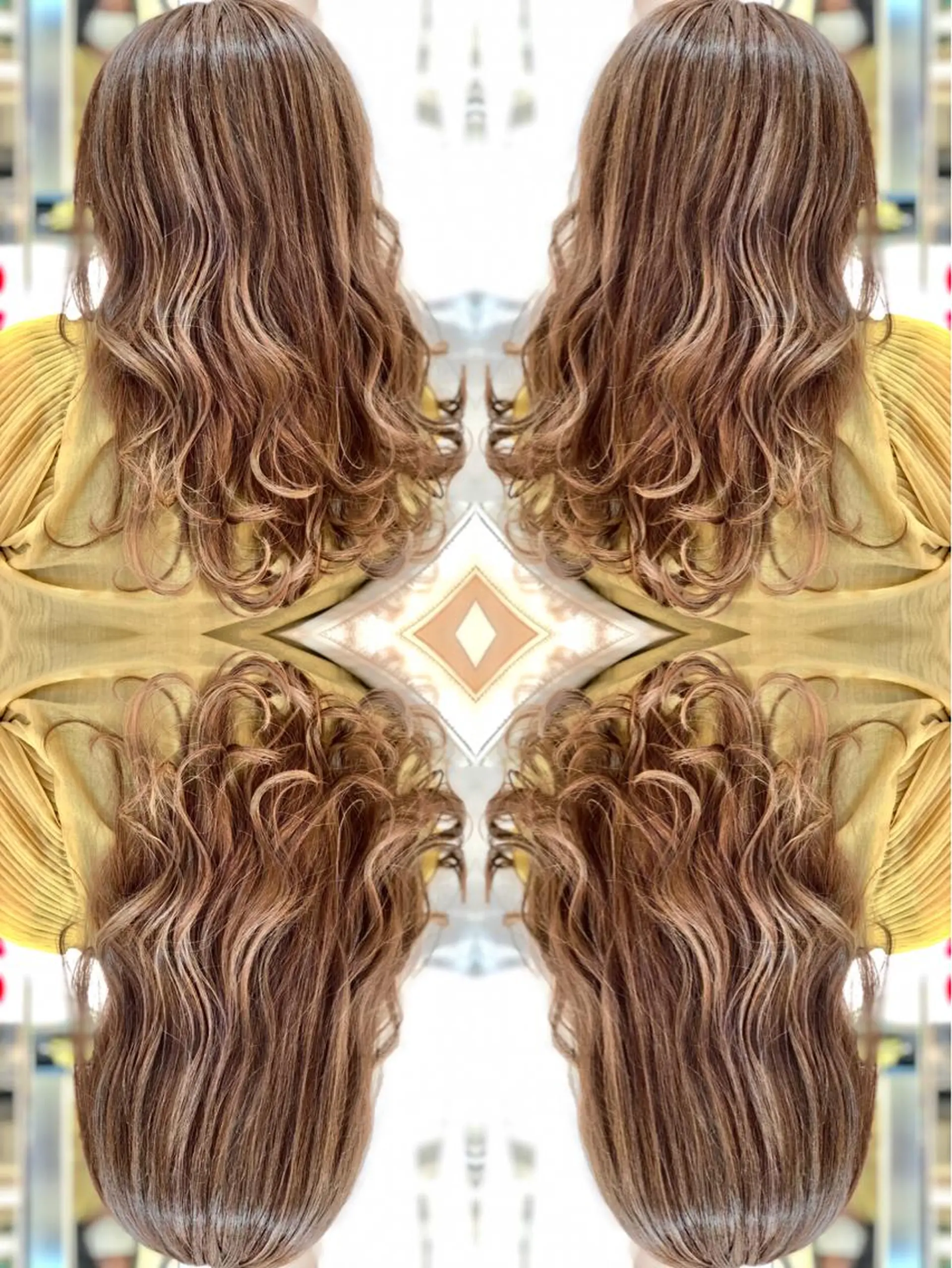 ロング カラー ベージュカラー ブリーチ ケアブリーチ ハイライトカラー イルミナカラー 永島 桜のヘアスタイル