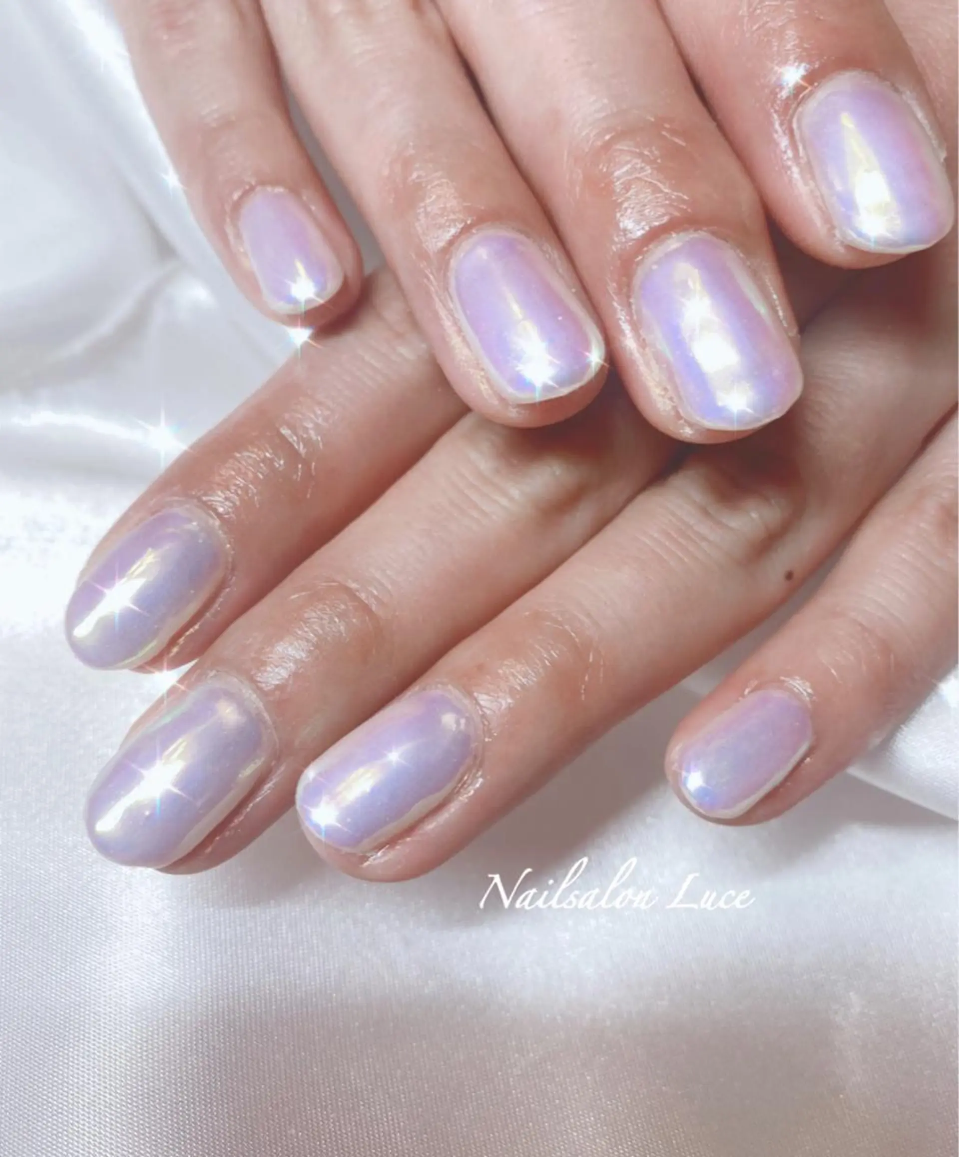 ネイル オーロラネイル ジェルネイル ワンカラーネイル ネイル& 脱毛サロン　Lのマツエク・マツパデザイン