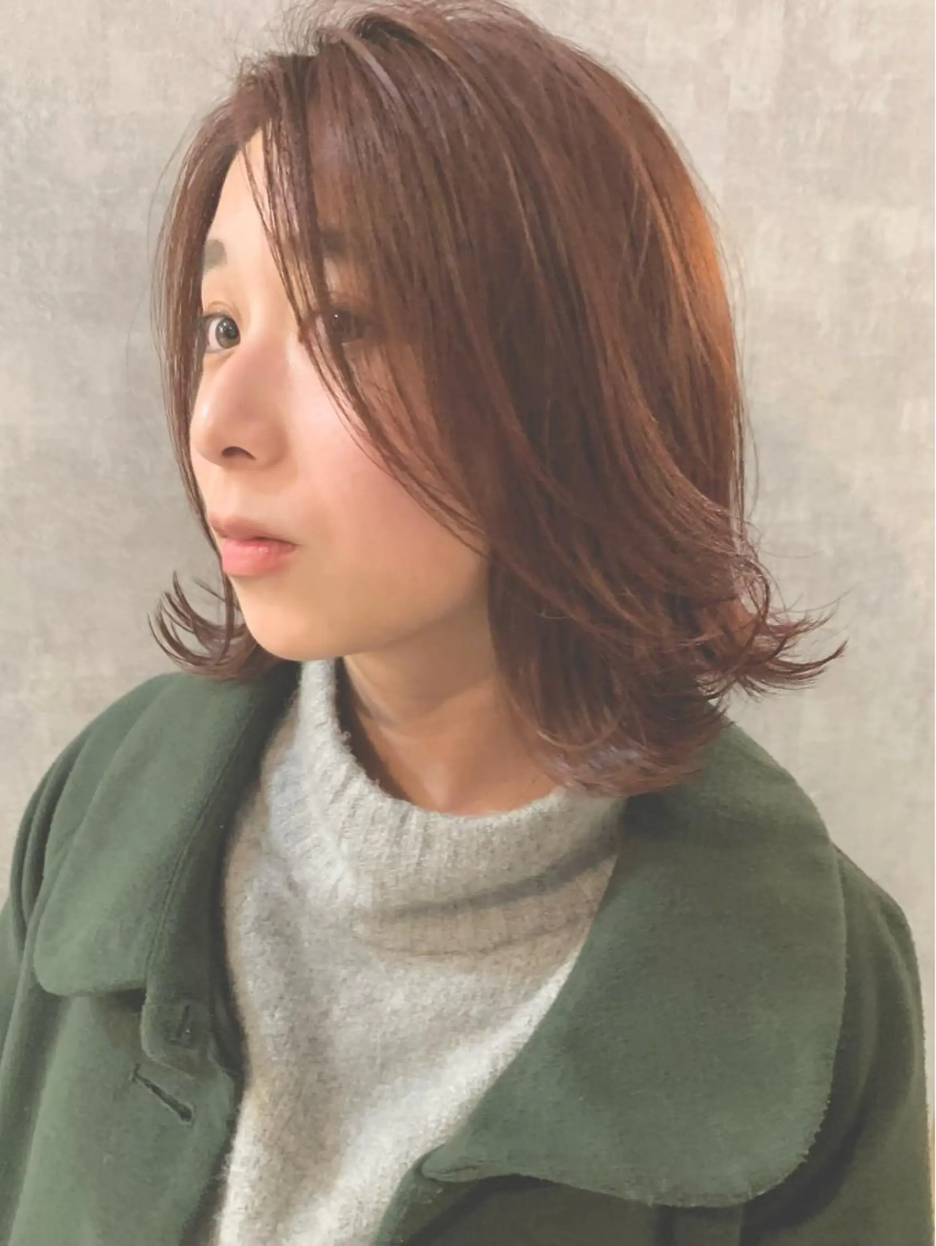 ミディアム ハイライト 髪質改善 レイヤーカット トリートメント カット 小林 正樹のヘアスタイル