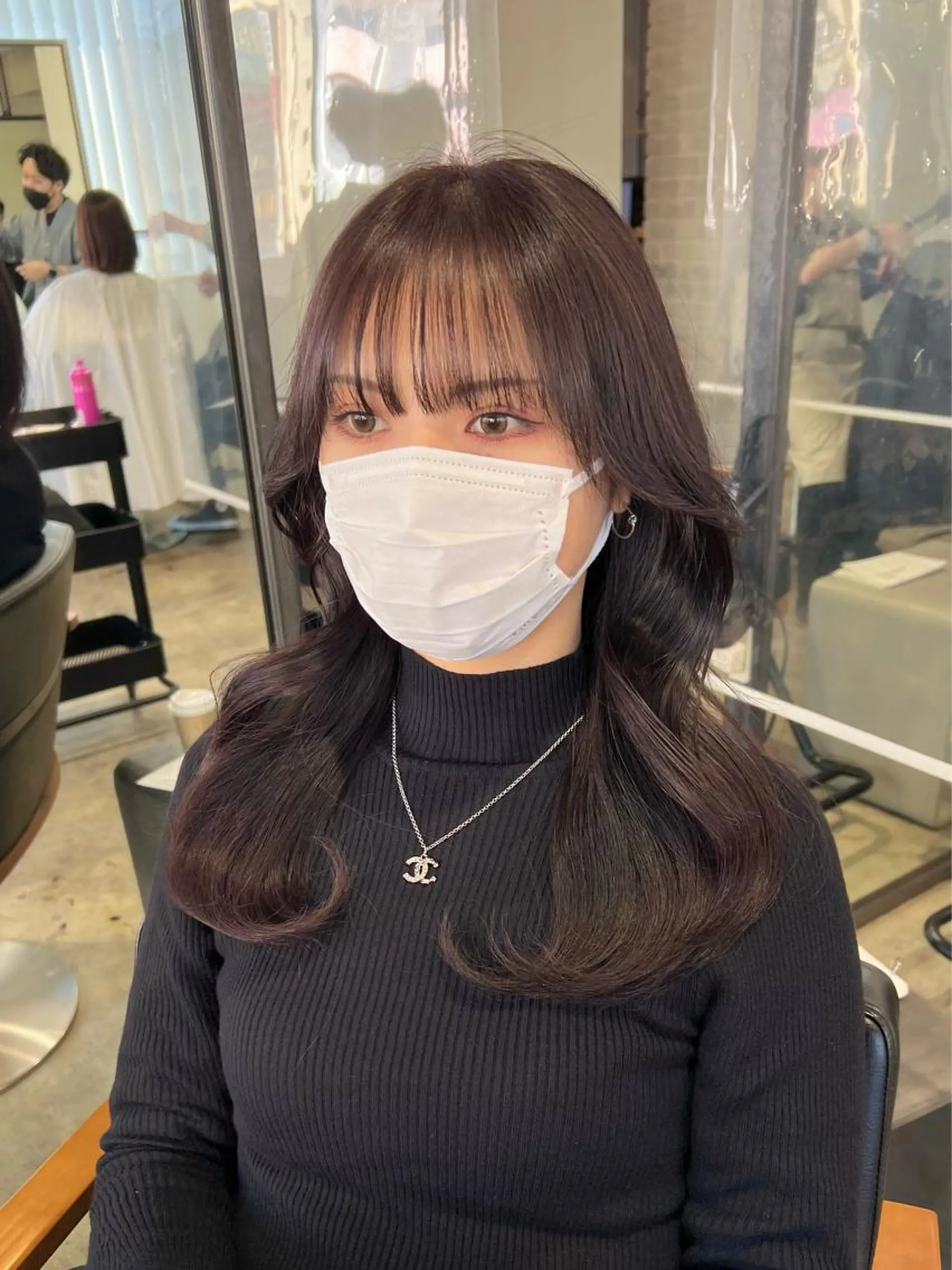 ミディアム カラー アッシュ パープルカラー カット 【韓国風くびれヘア】 joule小木曽輝のヘアスタイル