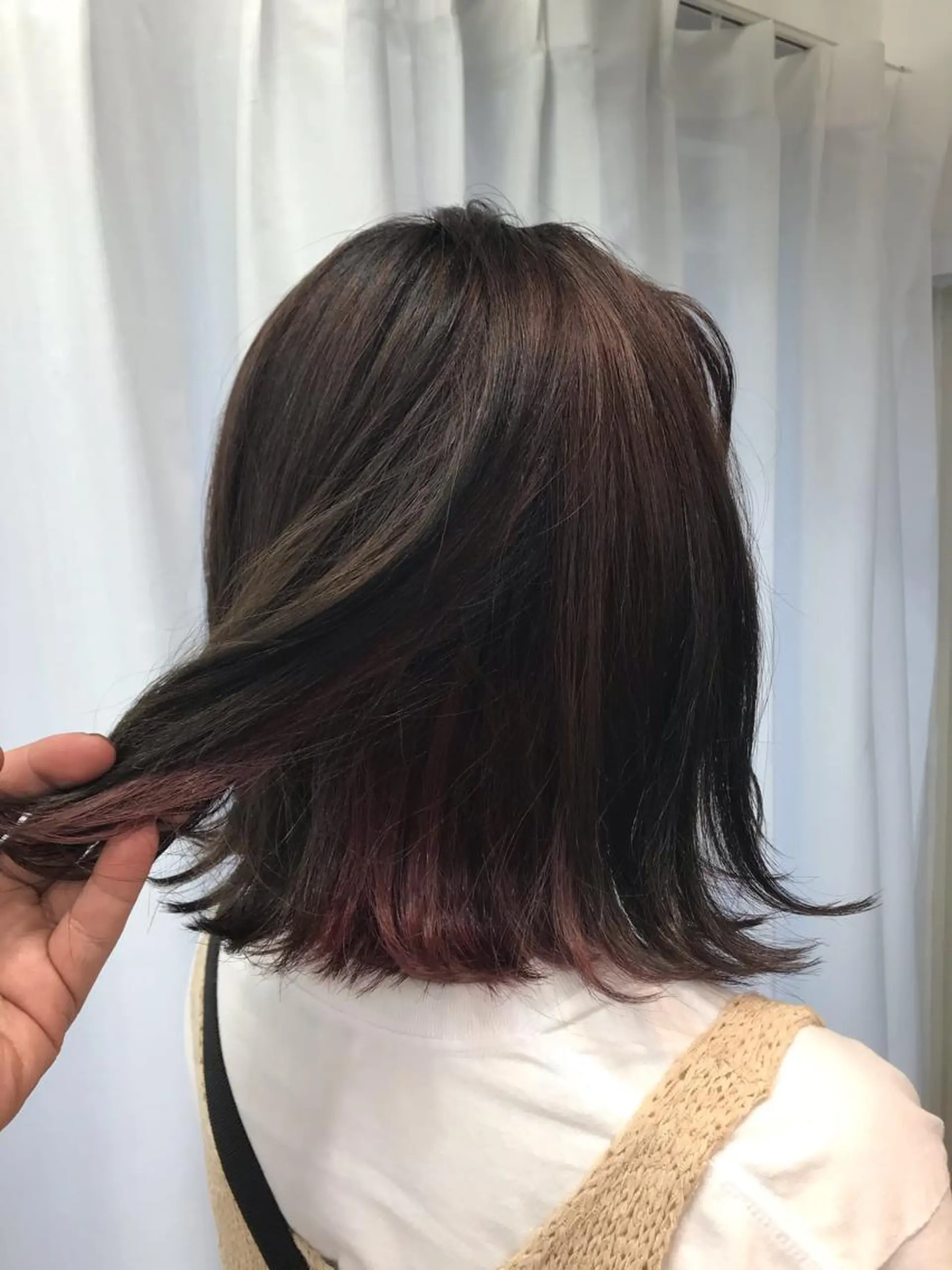 ミディアム カラー インナーカラー ピンクカラー バイオレットカラー ていねい技術No.1 🌈諏訪 健太のヘアスタイル