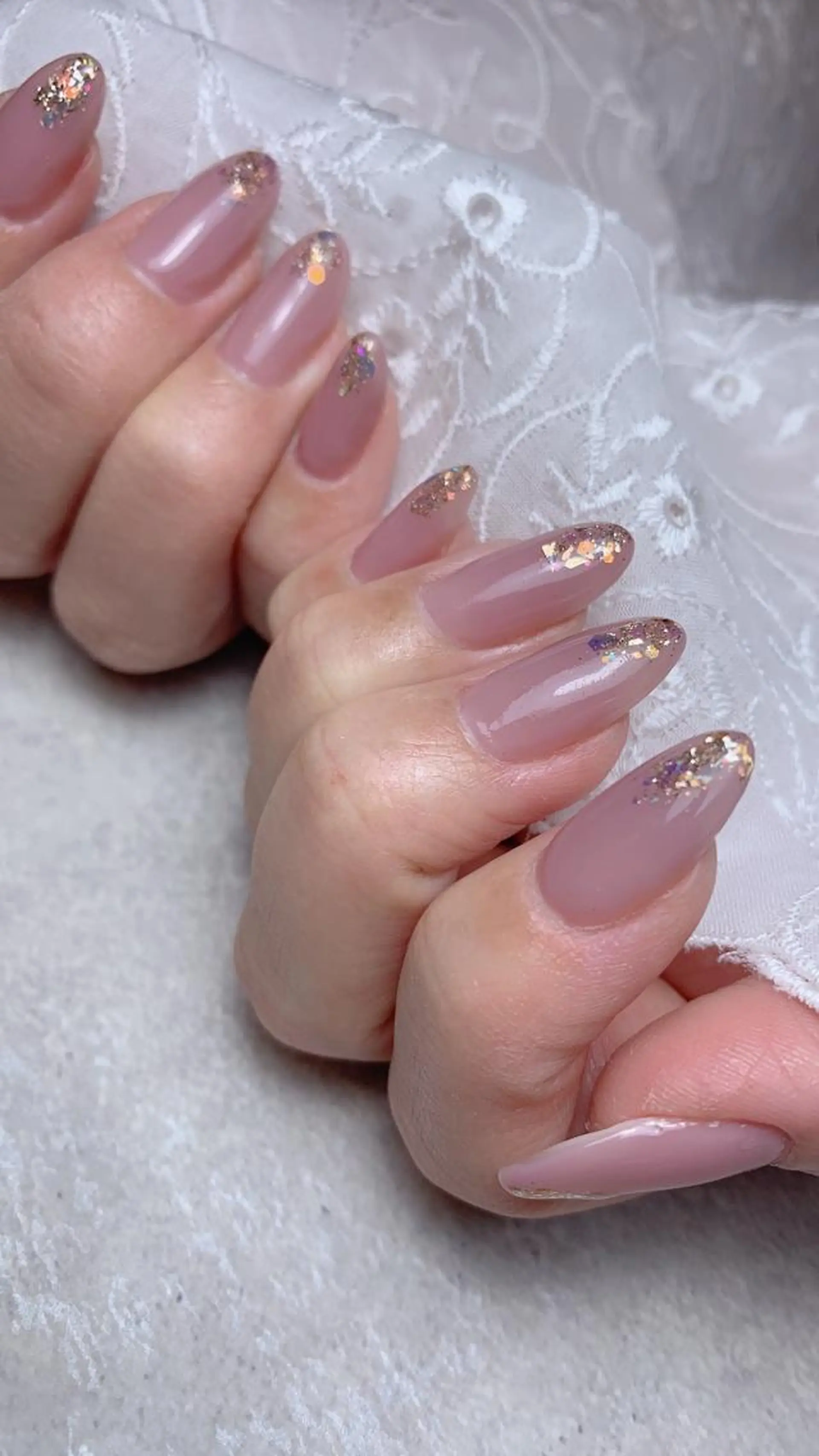 ネイル キラキラネイル オフィスネイル ピンク Force nail 美沙希のネイルデザイン